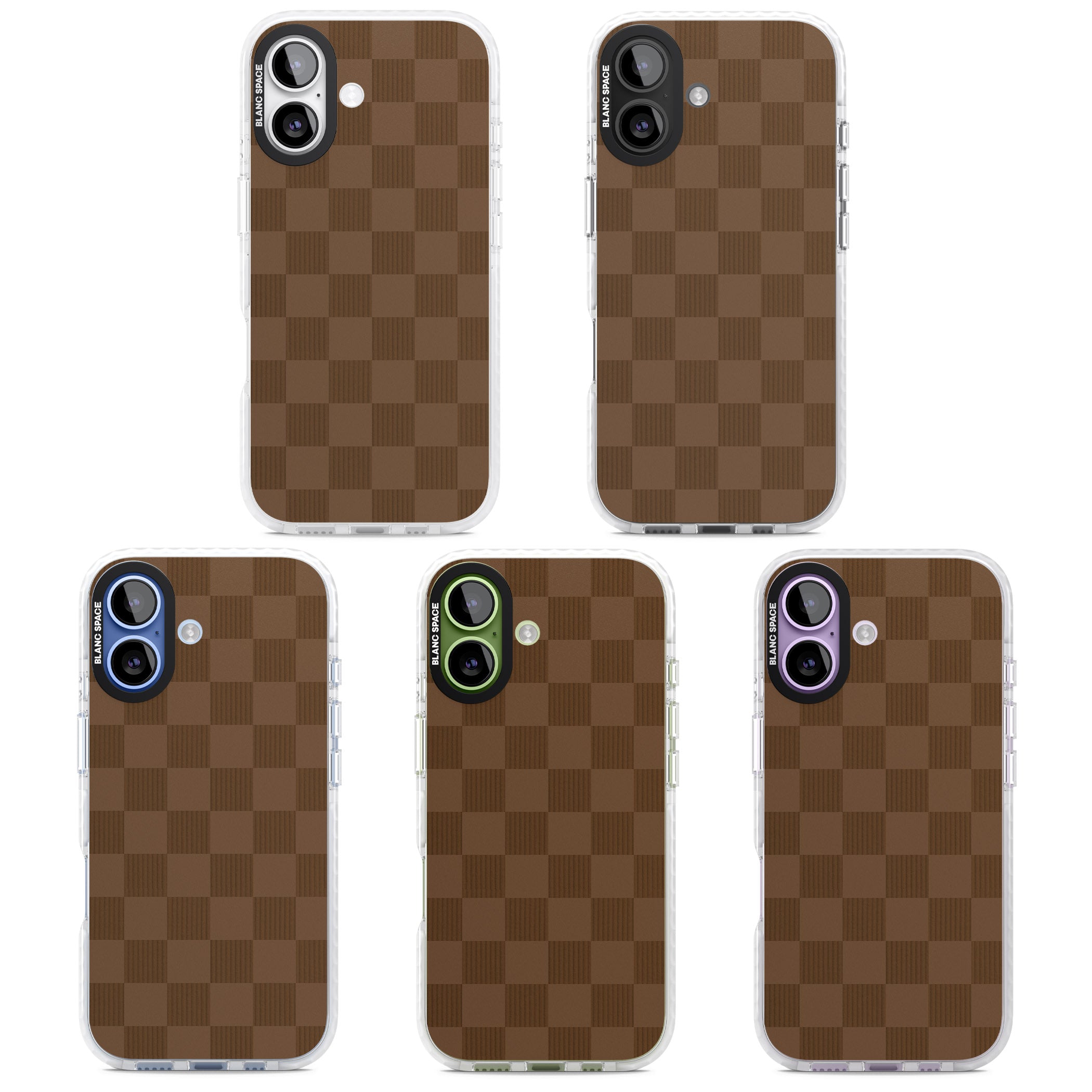 Chocolate Checkered iPhone 17 Impact Pro Clear Phone Case APT Impact Protection