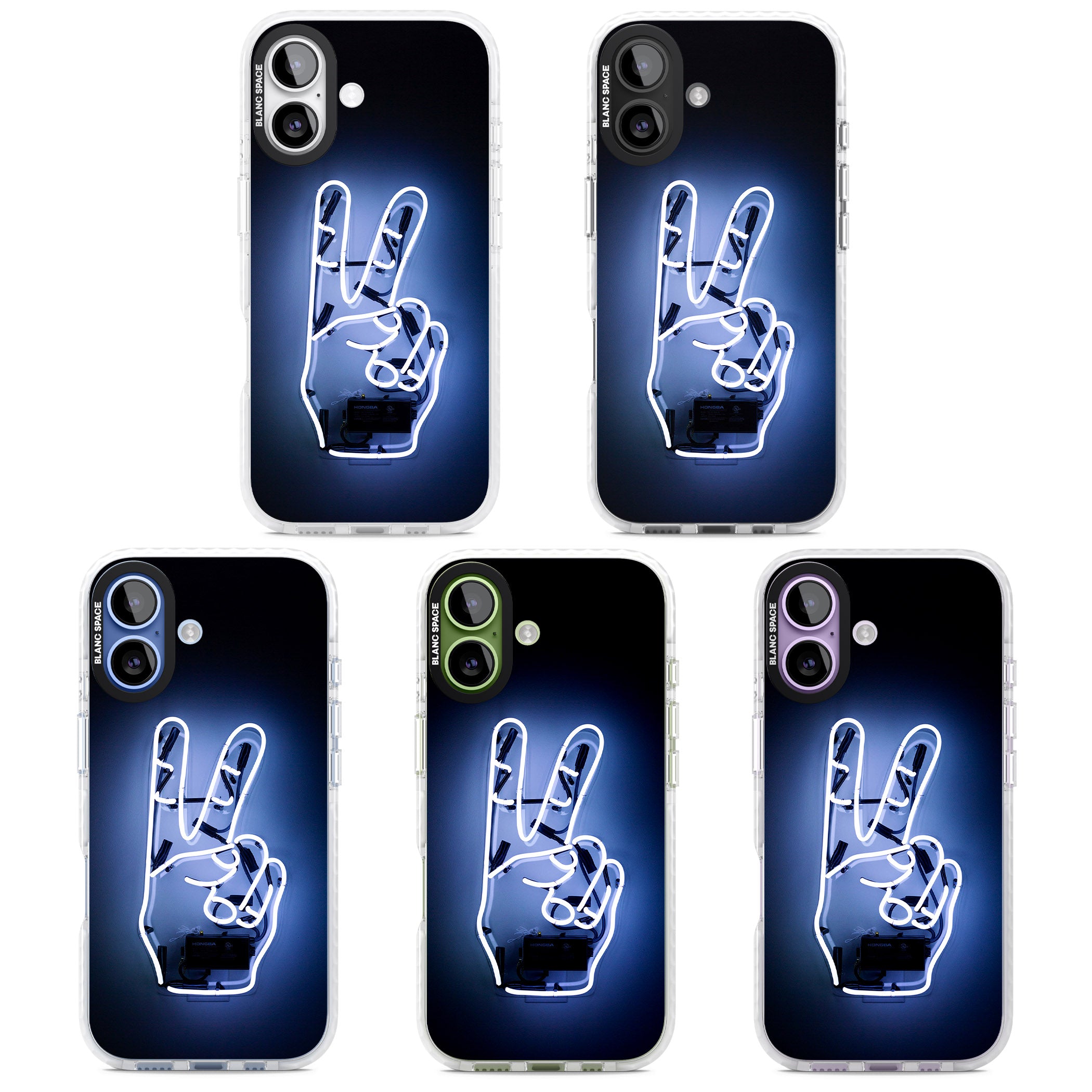 Neon Peace Sign iPhone 17 Impact Pro Clear Phone Case APT Impact Protection