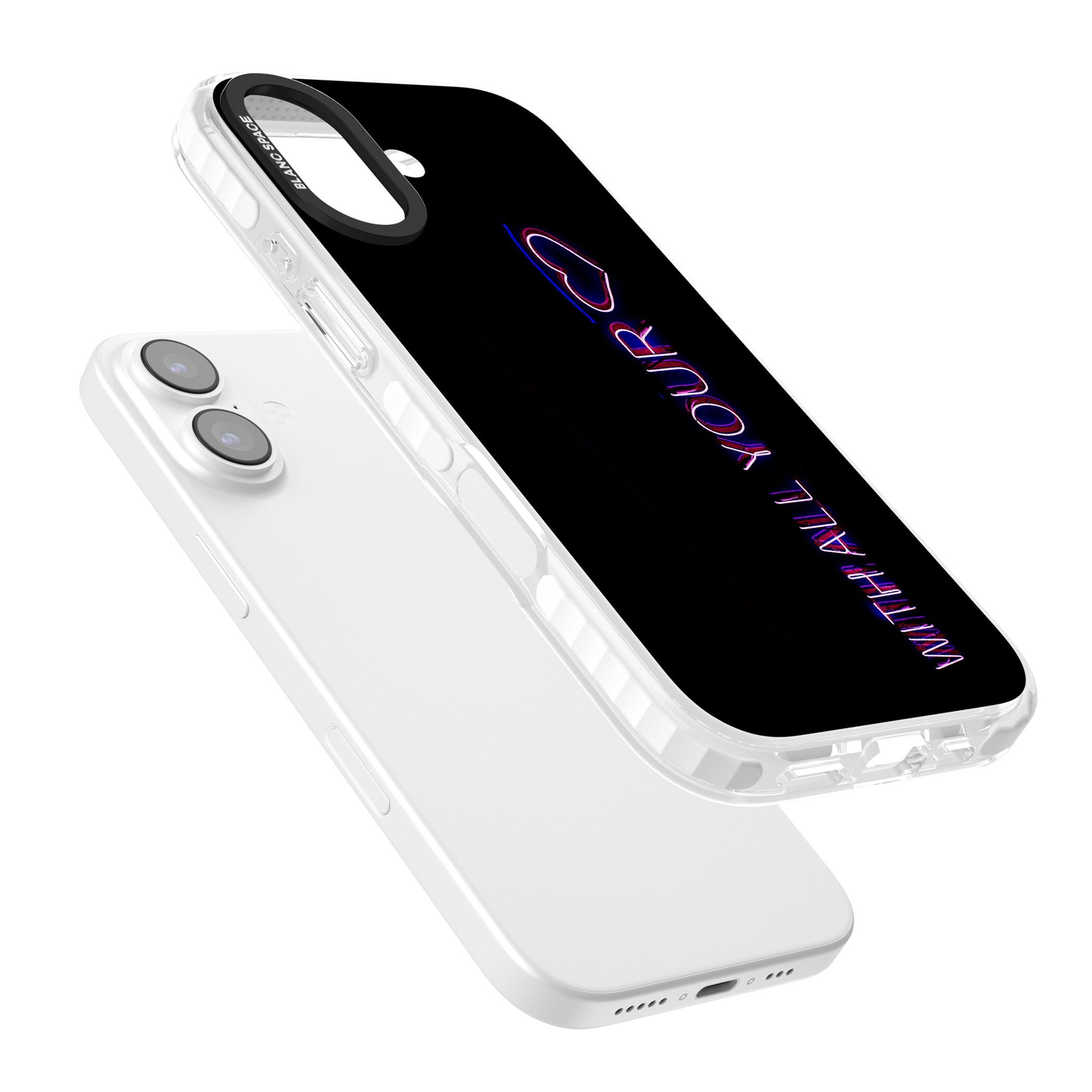 Neon Heart Script iPhone 17 Impact Pro Clear Phone Case Colours