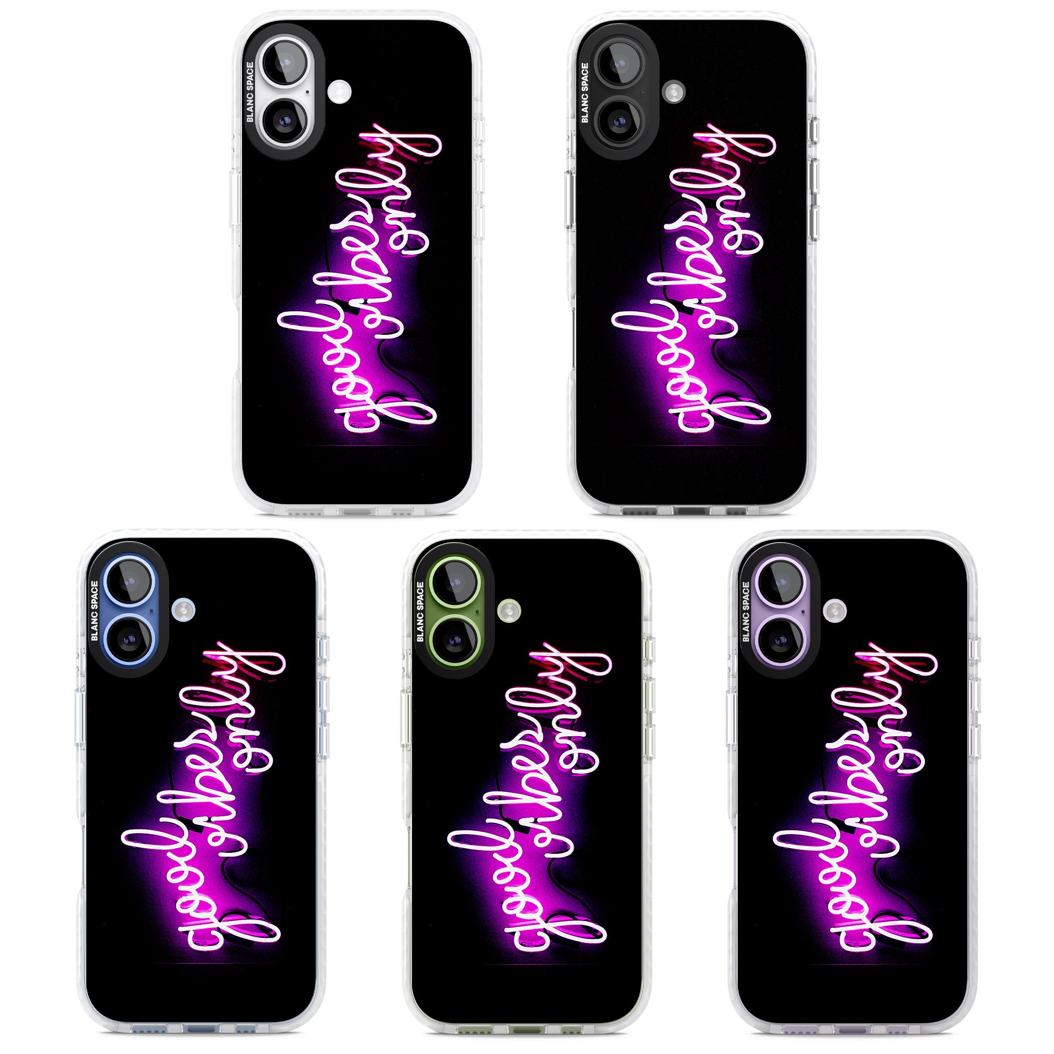 Good Vibes Only Neon Glow iPhone 17 Impact Pro Clear Phone Case APT Impact Protection