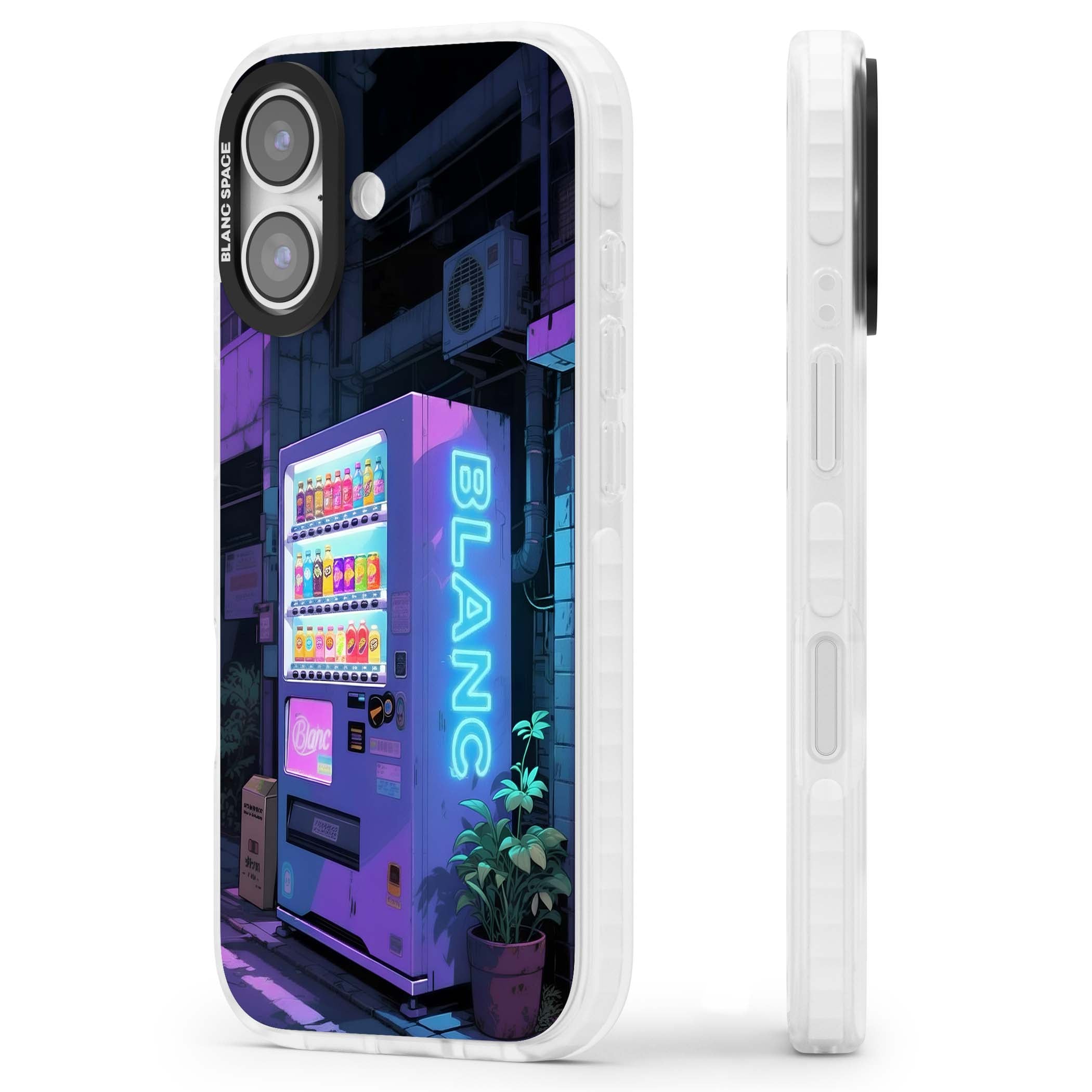 Shibuya Glow Japanese iPhone case featuring a glowing Tokyo vending machine, neon signage, and moody purple alleyway | Impact Magsafe case for iPhone 17