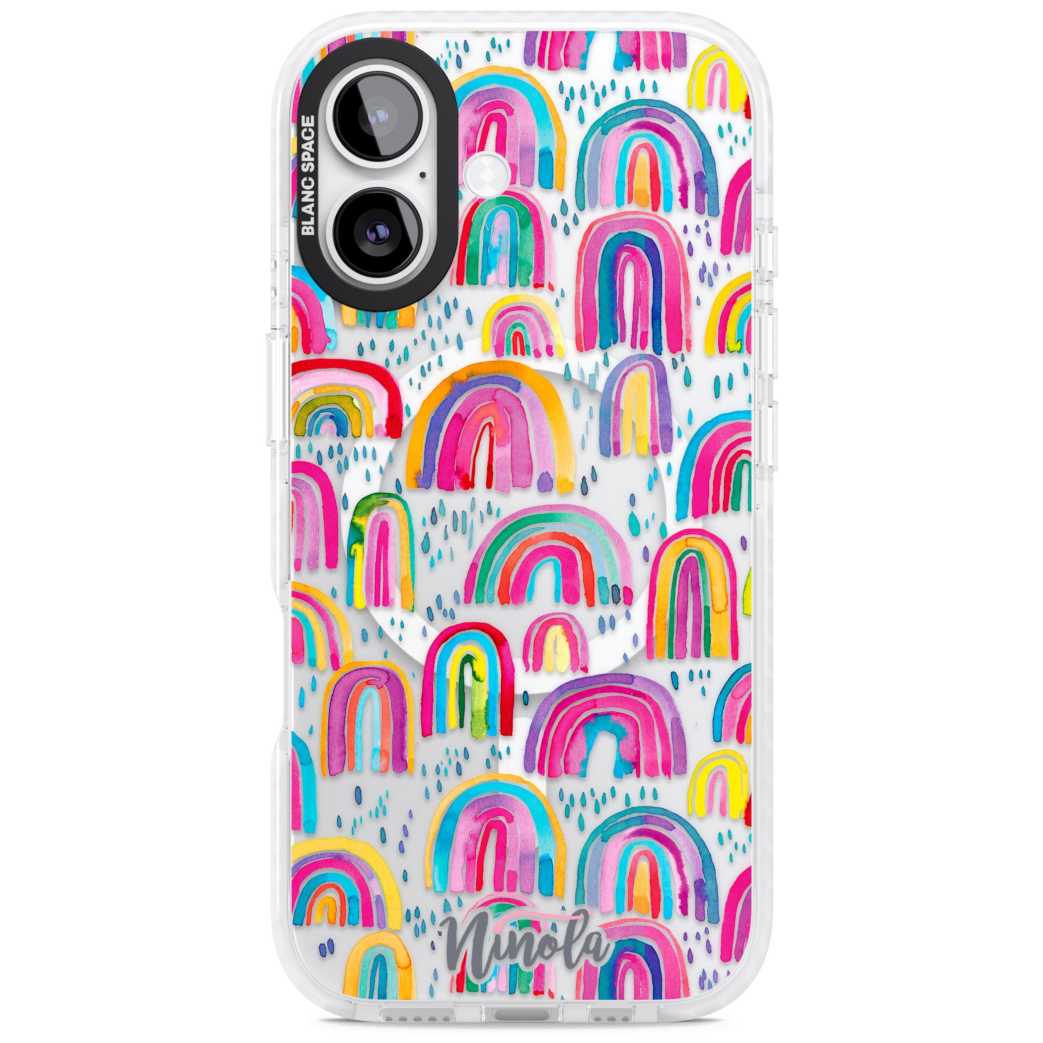 Watercolor Rainbow iPhone 17 Impact Pro Clear Phone Case