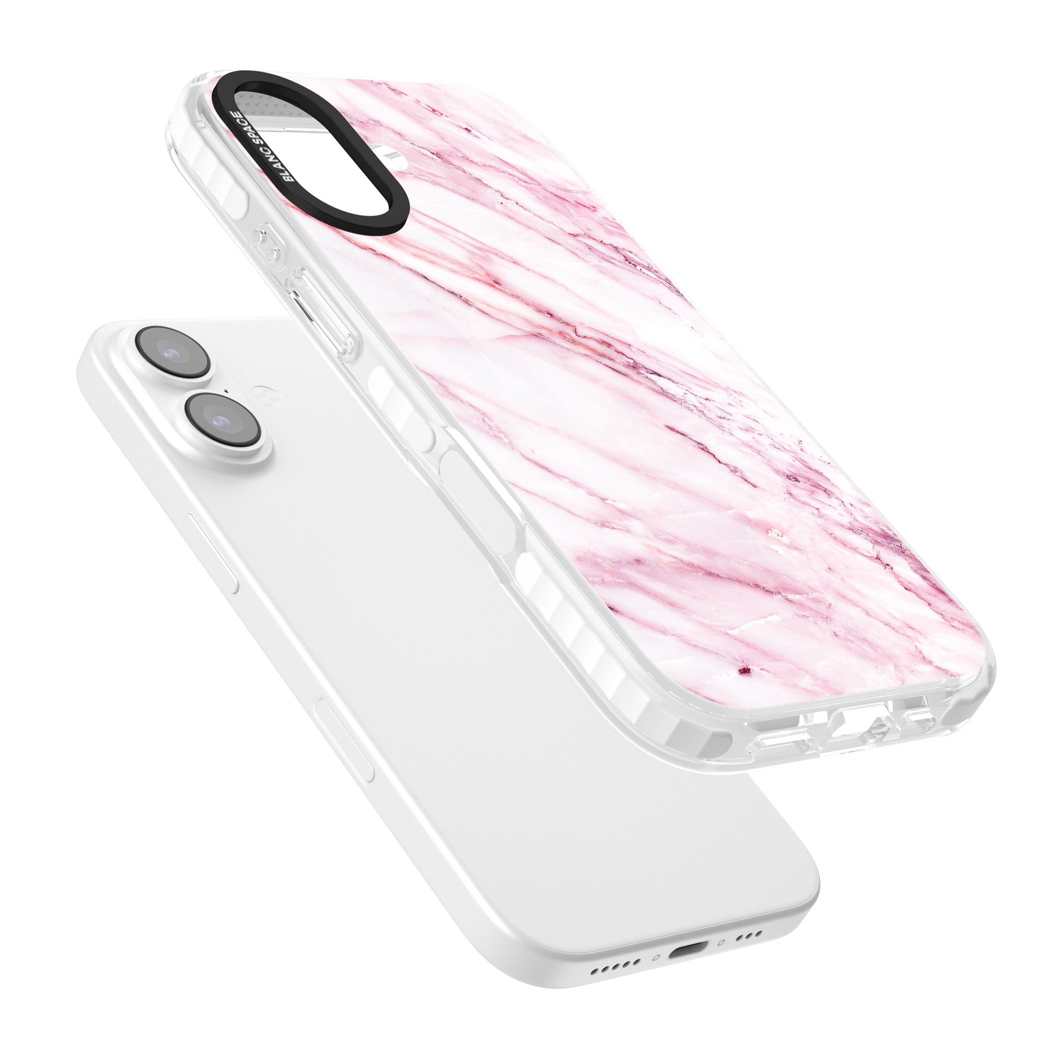 White Pink Onyx Marble iPhone 17 Impact Pro Clear Phone Case Colours