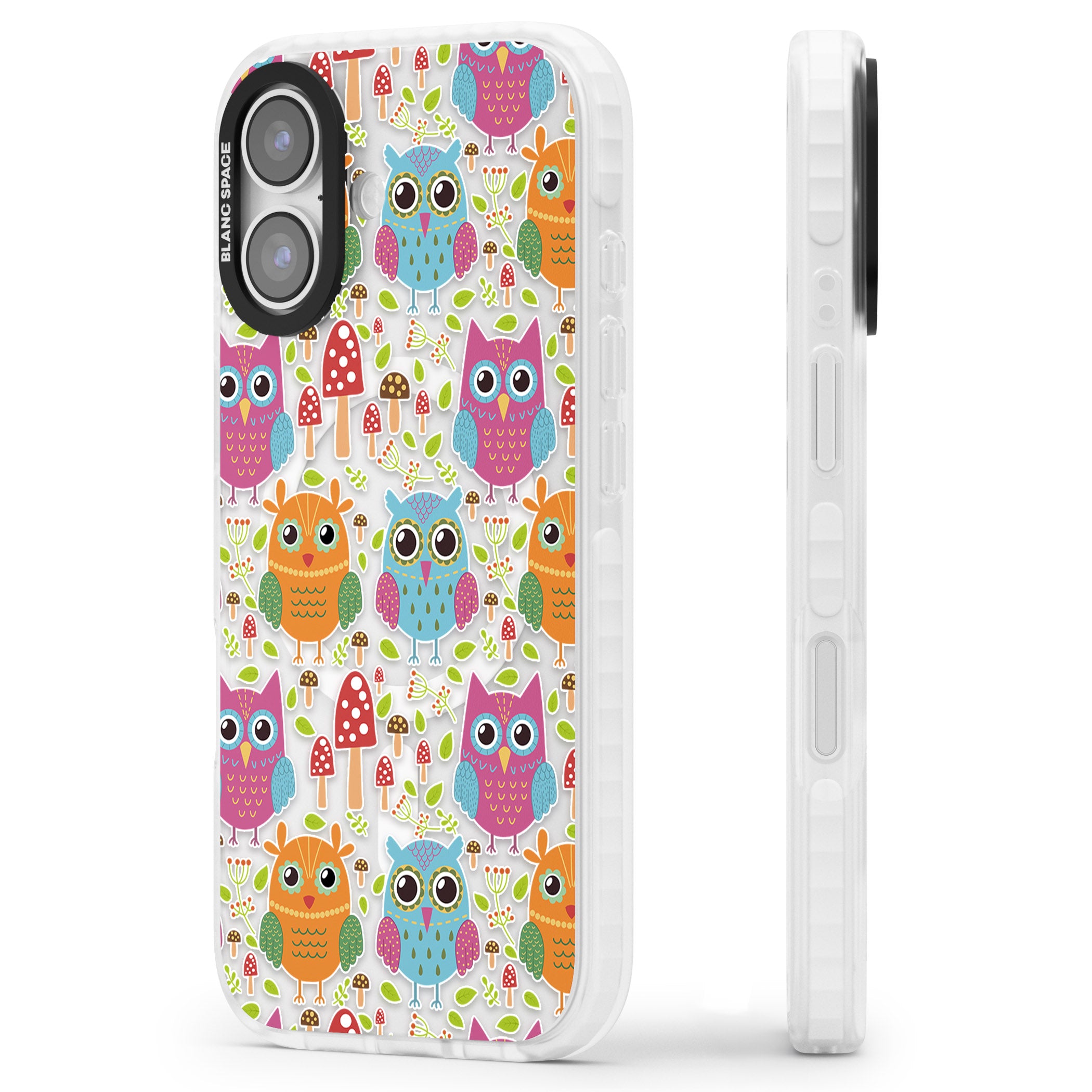 Forrest Owl Clear Pattern iPhone 17 Impact Pro Clear Phone Case Side Profile