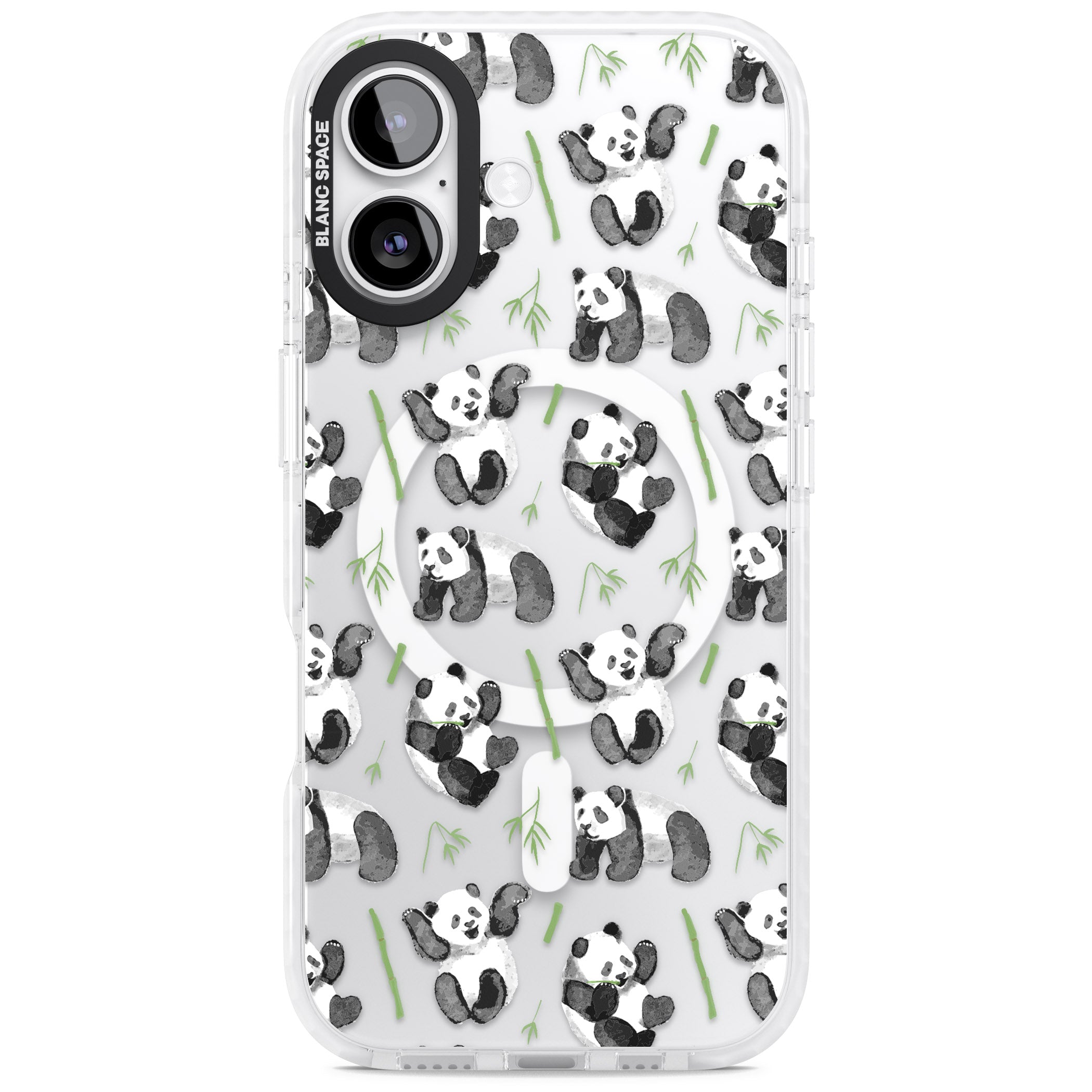 Watercolour Panda Pattern iPhone 17 Impact Pro Clear Phone Case