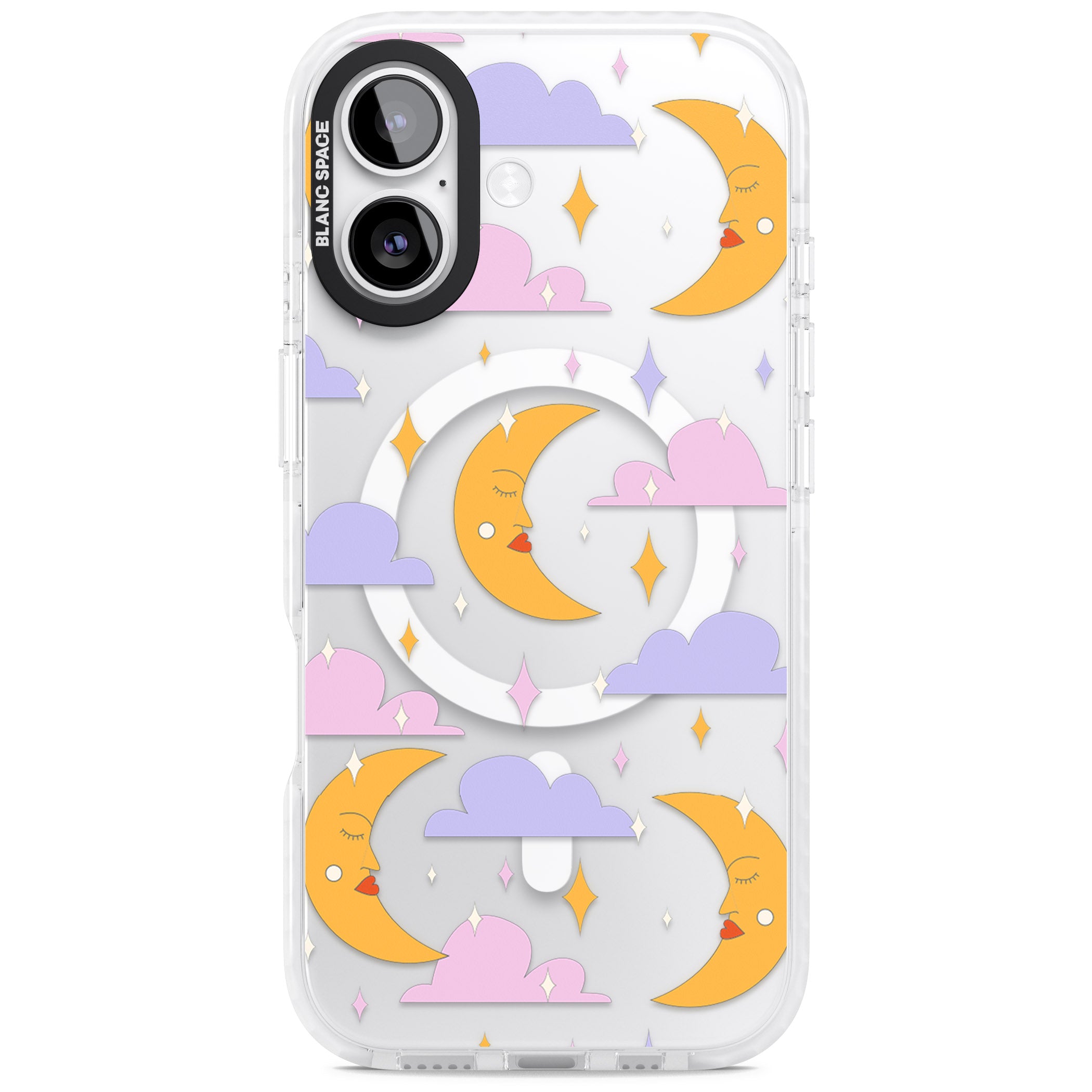Moons & Clouds iPhone 17 Impact Pro Clear Phone Case