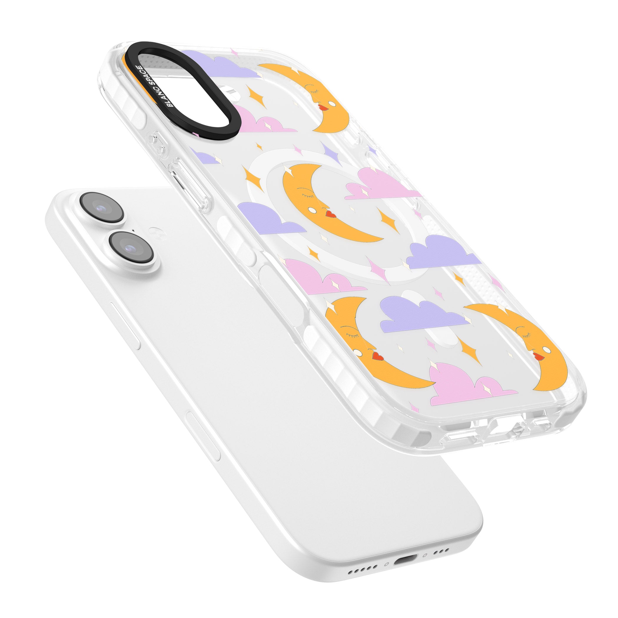 Moons & Clouds iPhone 17 Impact Pro Clear Phone Case Colours