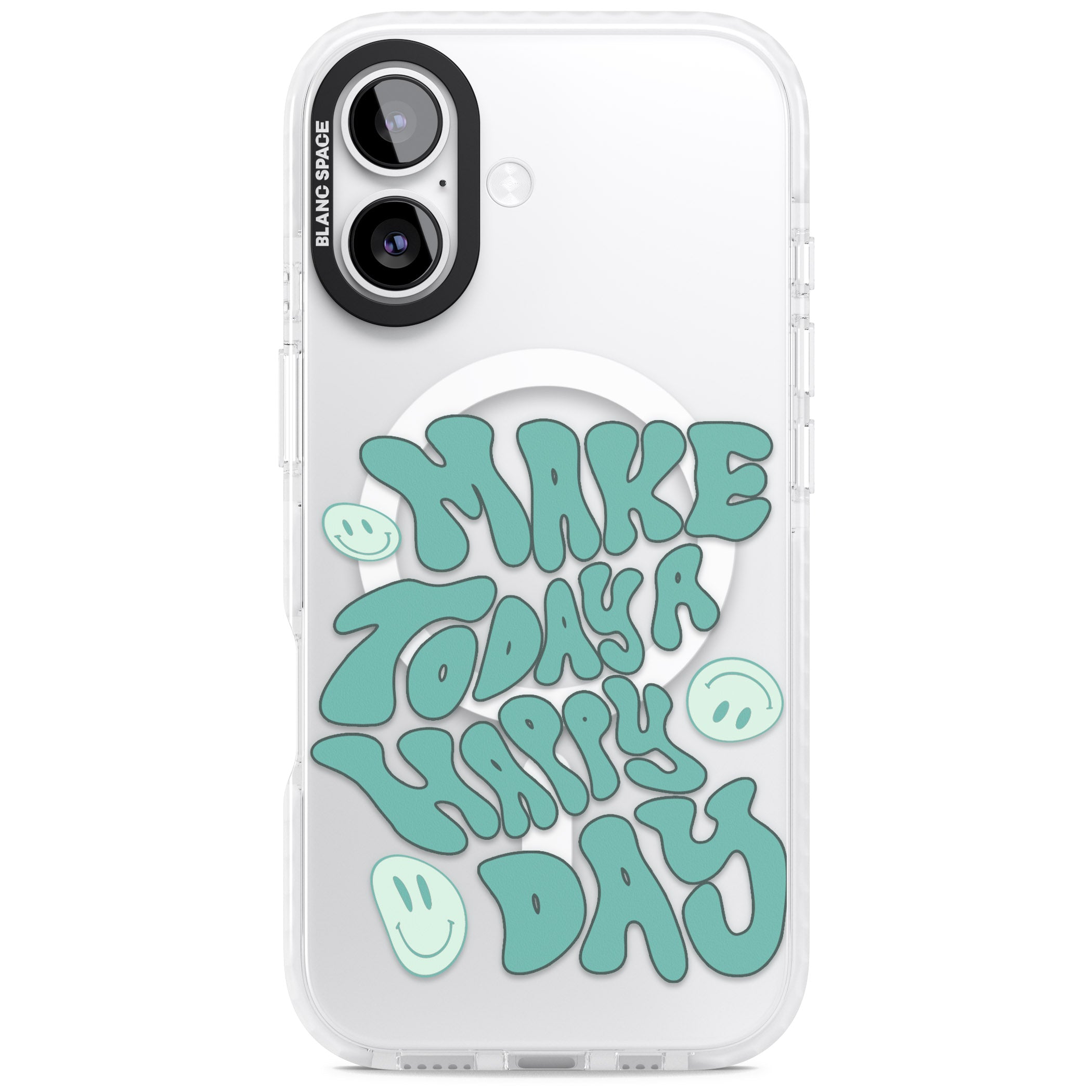 Make Today A Happy Day iPhone 17 Impact Pro Clear Phone Case