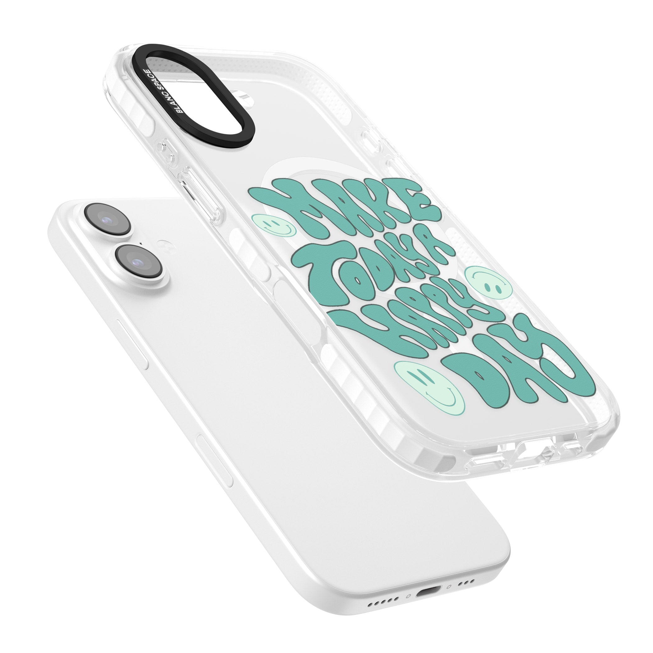 Make Today A Happy Day iPhone 17 Impact Pro Clear Phone Case Colours