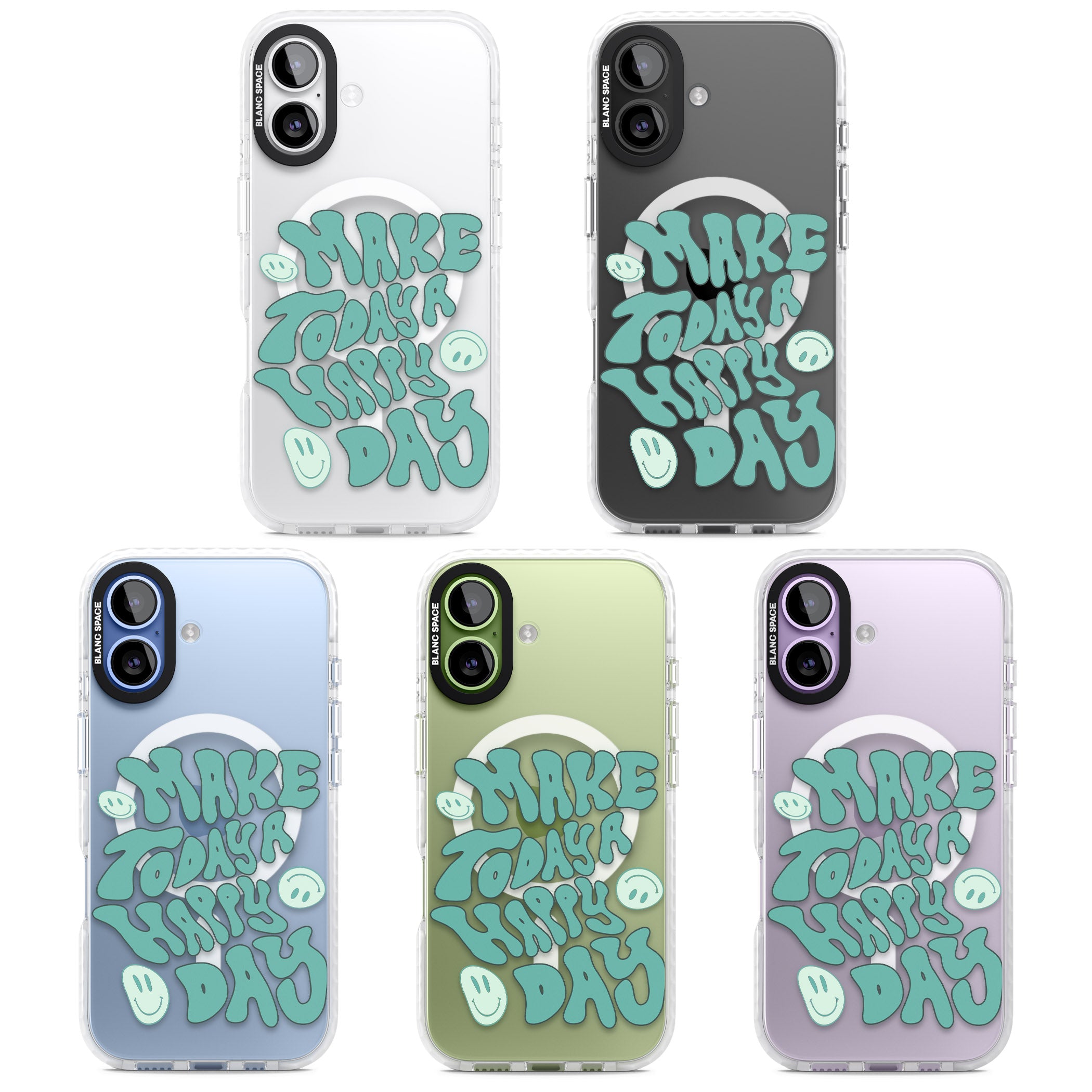 Make Today A Happy Day iPhone 17 Impact Pro Clear Phone Case APT Impact Protection