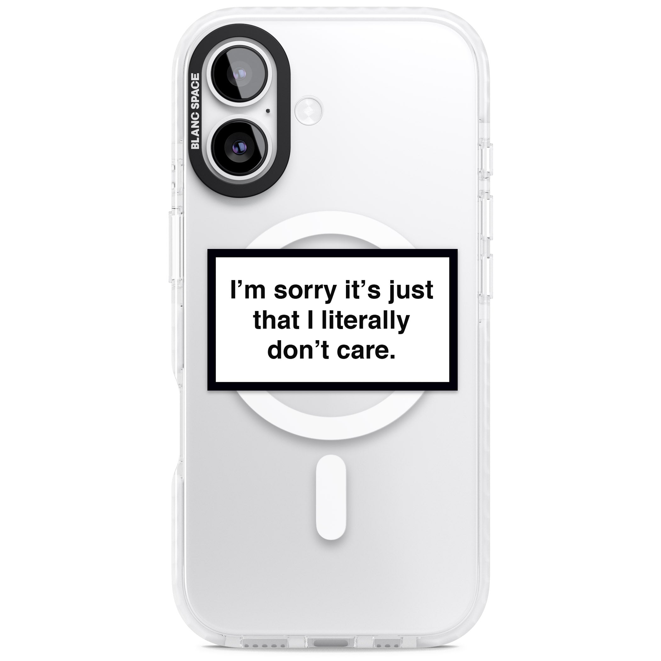 Literally Don'T Care iPhone 17 Impact Pro Clear Phone Case