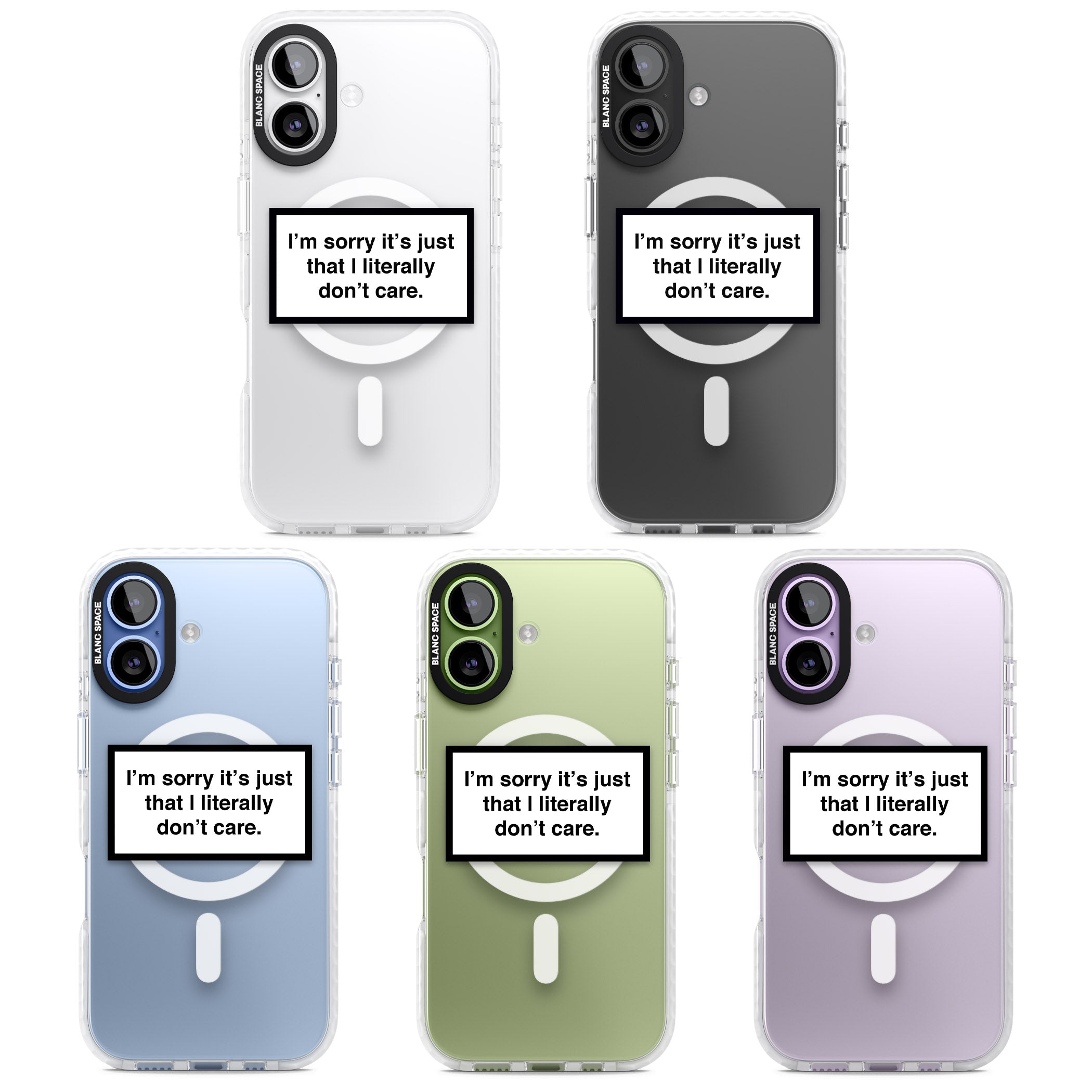 Literally Don'T Care iPhone 17 Impact Pro Clear Phone Case APT Impact Protection