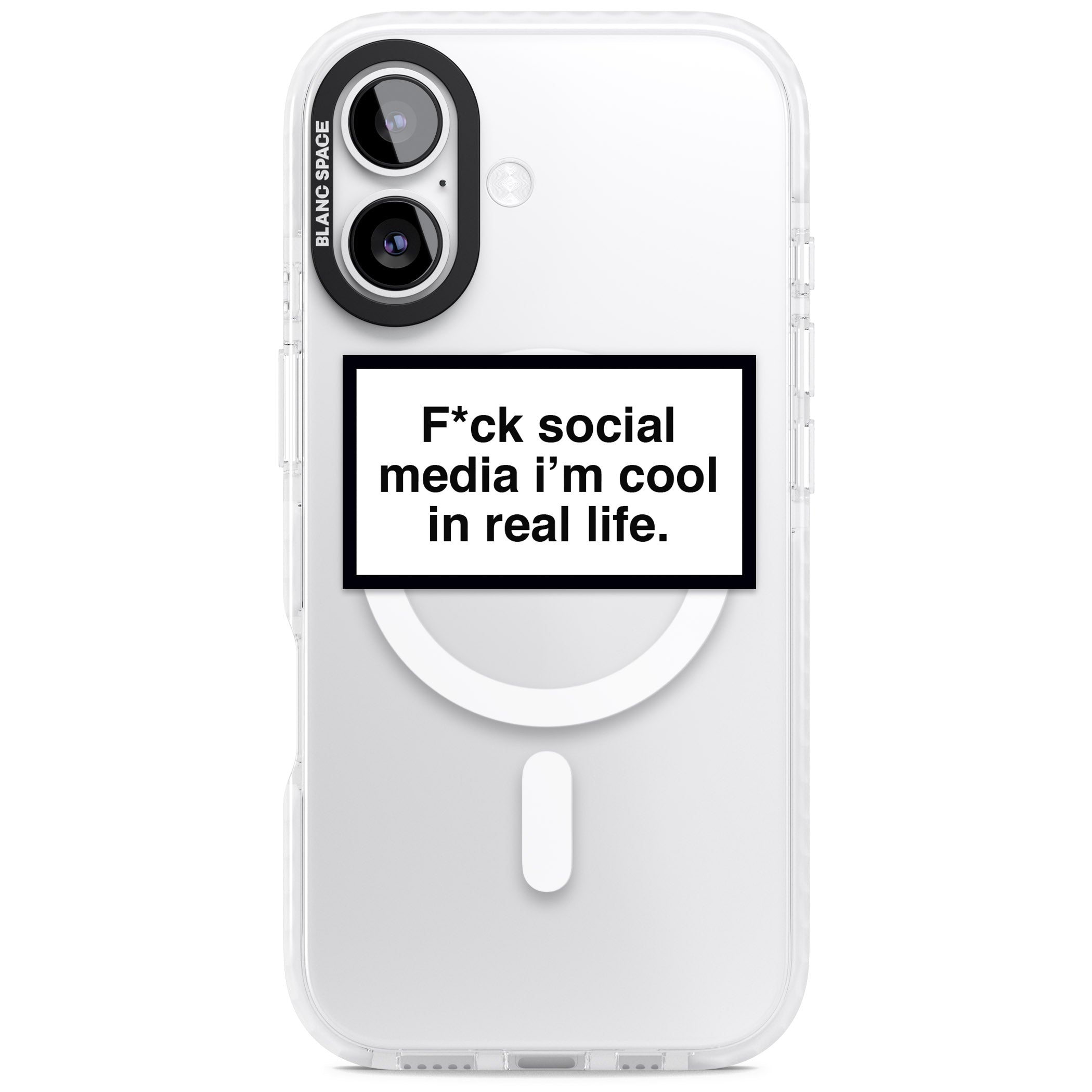 F*Ck Social Media iPhone 17 Impact Pro Clear Phone Case