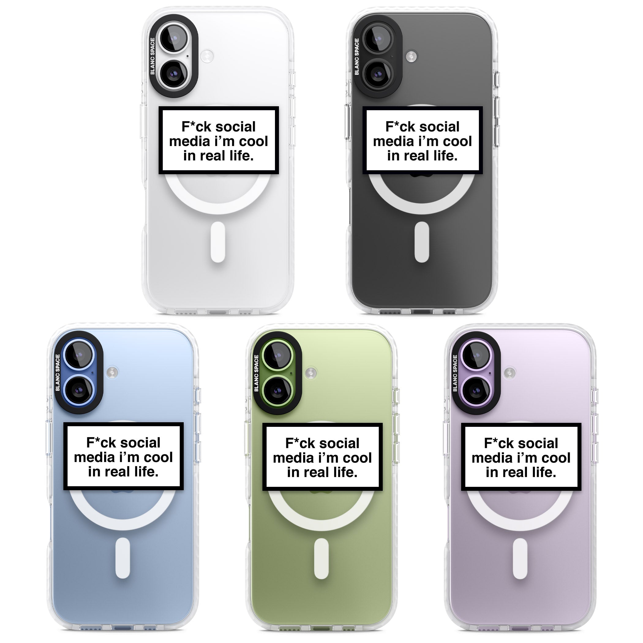 F*Ck Social Media iPhone 17 Impact Pro Clear Phone Case APT Impact Protection