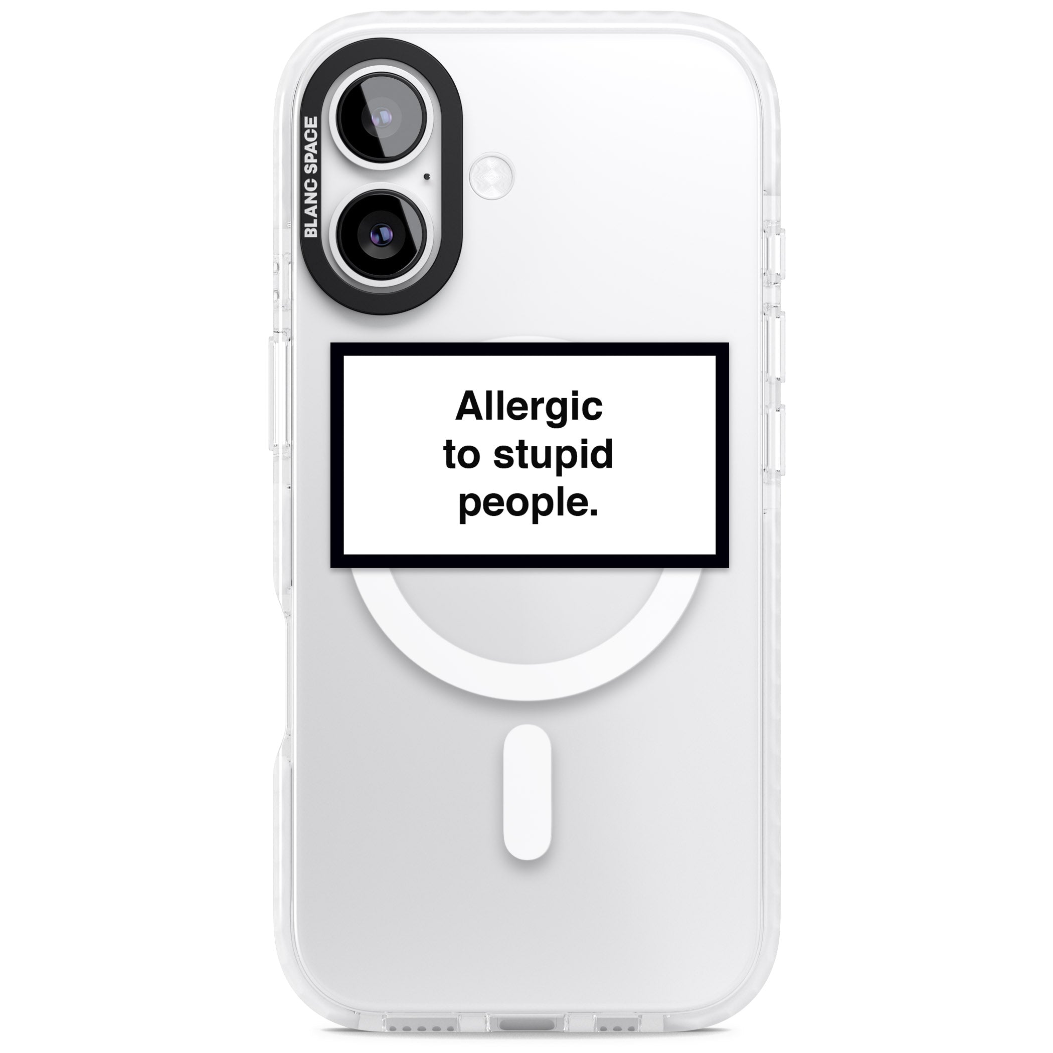 Allergic To Stupid People iPhone 17 Impact Pro Clear Phone Case