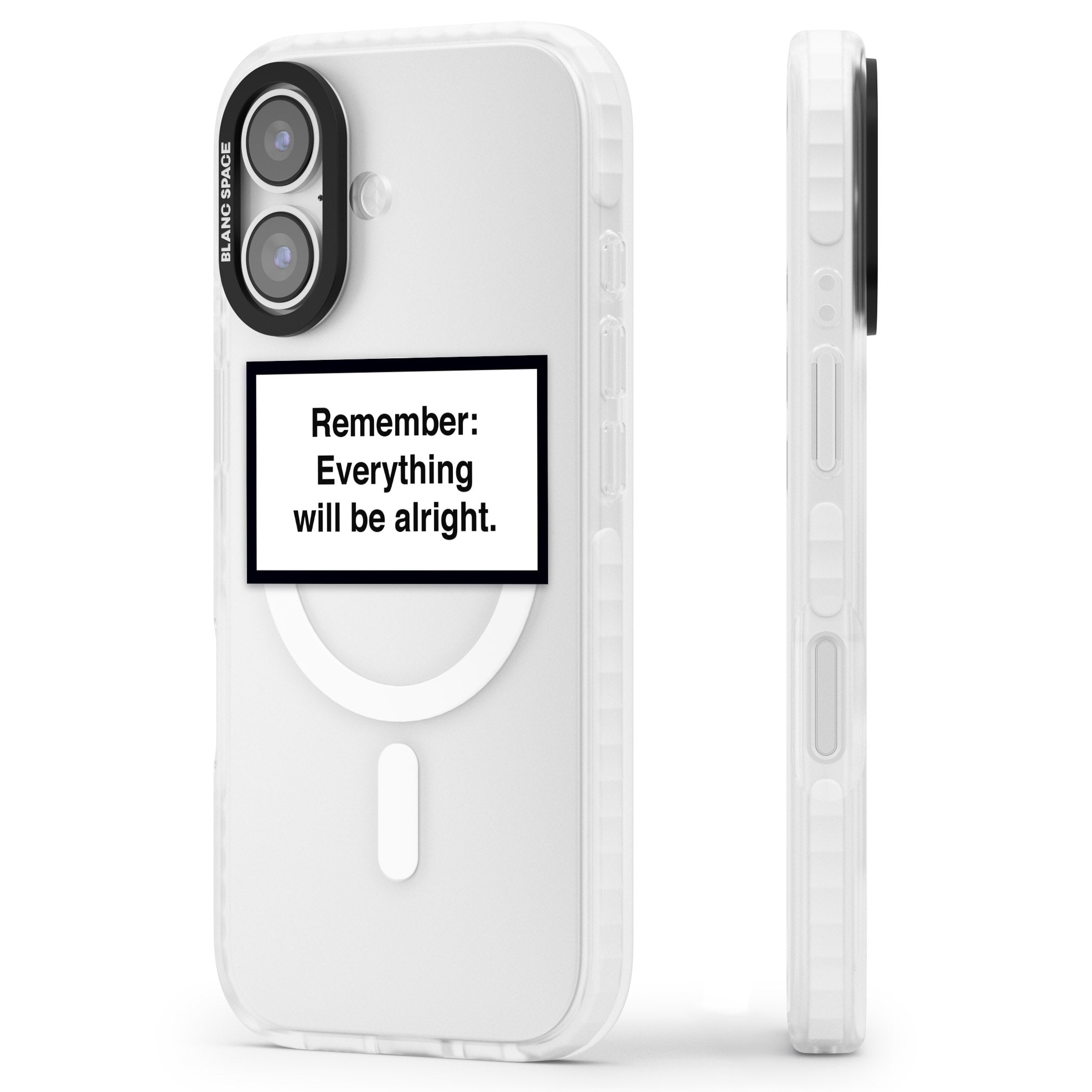 Everything Will Be Alright iPhone 17 Impact Pro Clear Phone Case Side Profile