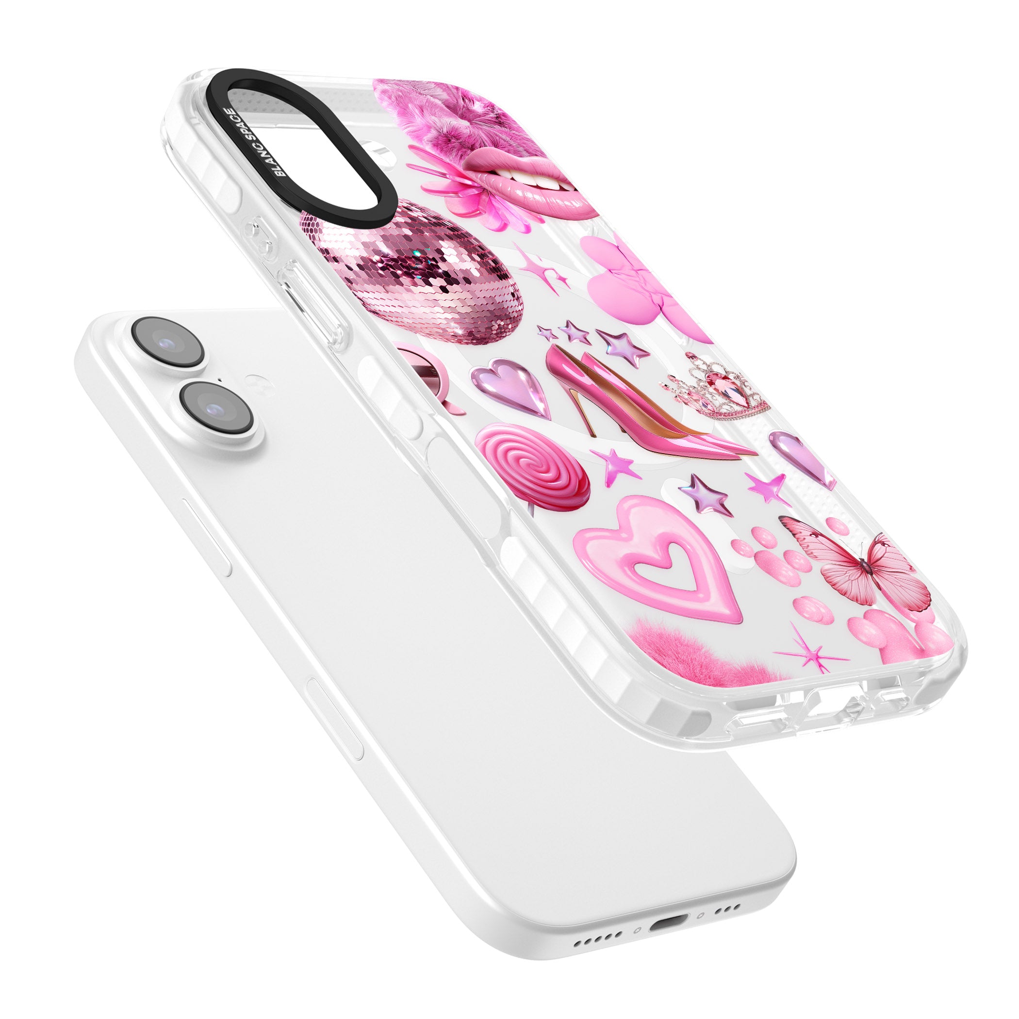 Pink Glam iPhone 17 Impact Pro Clear Phone Case Colours