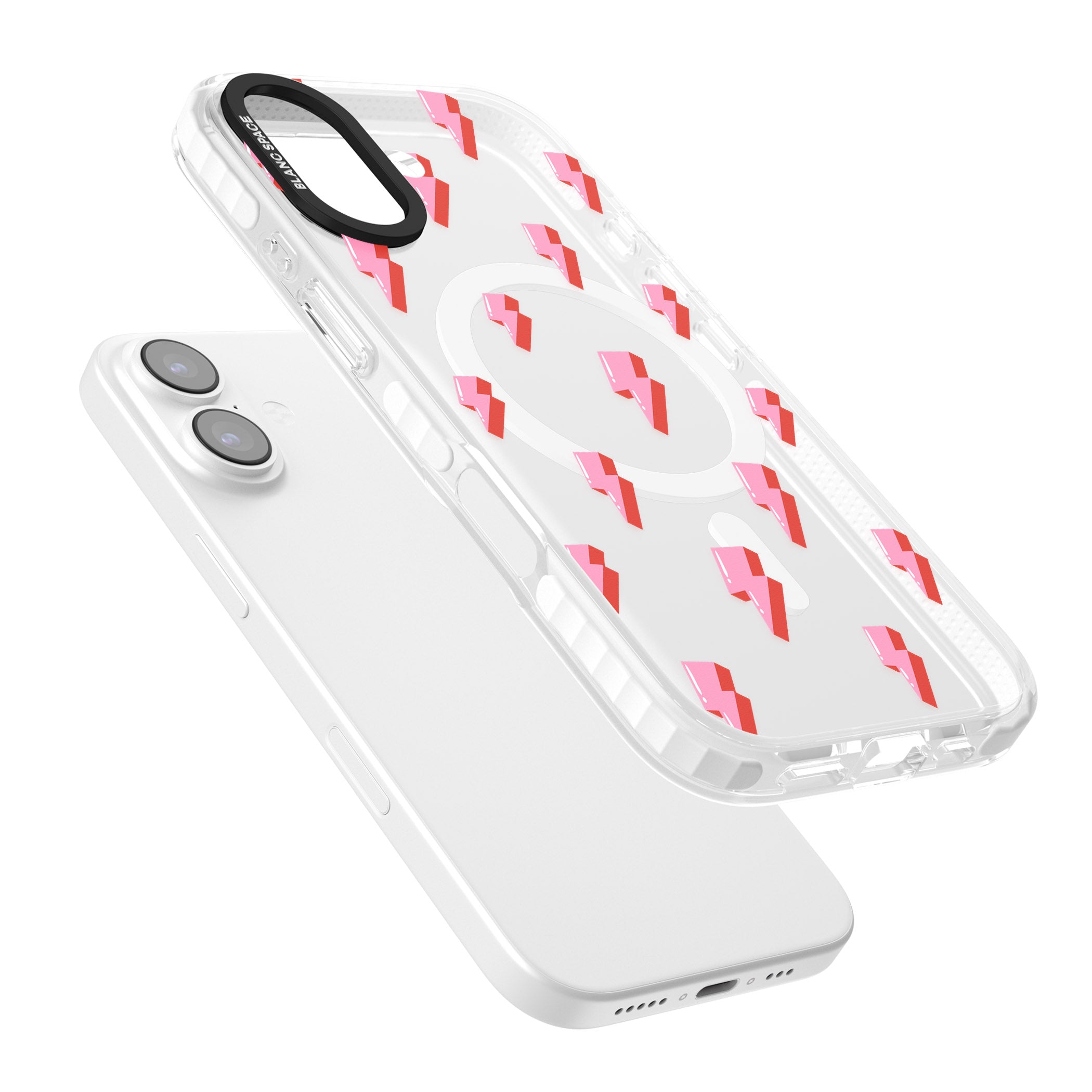 Pink Bolt Pattern iPhone 17 Impact Pro Clear Phone Case Colours