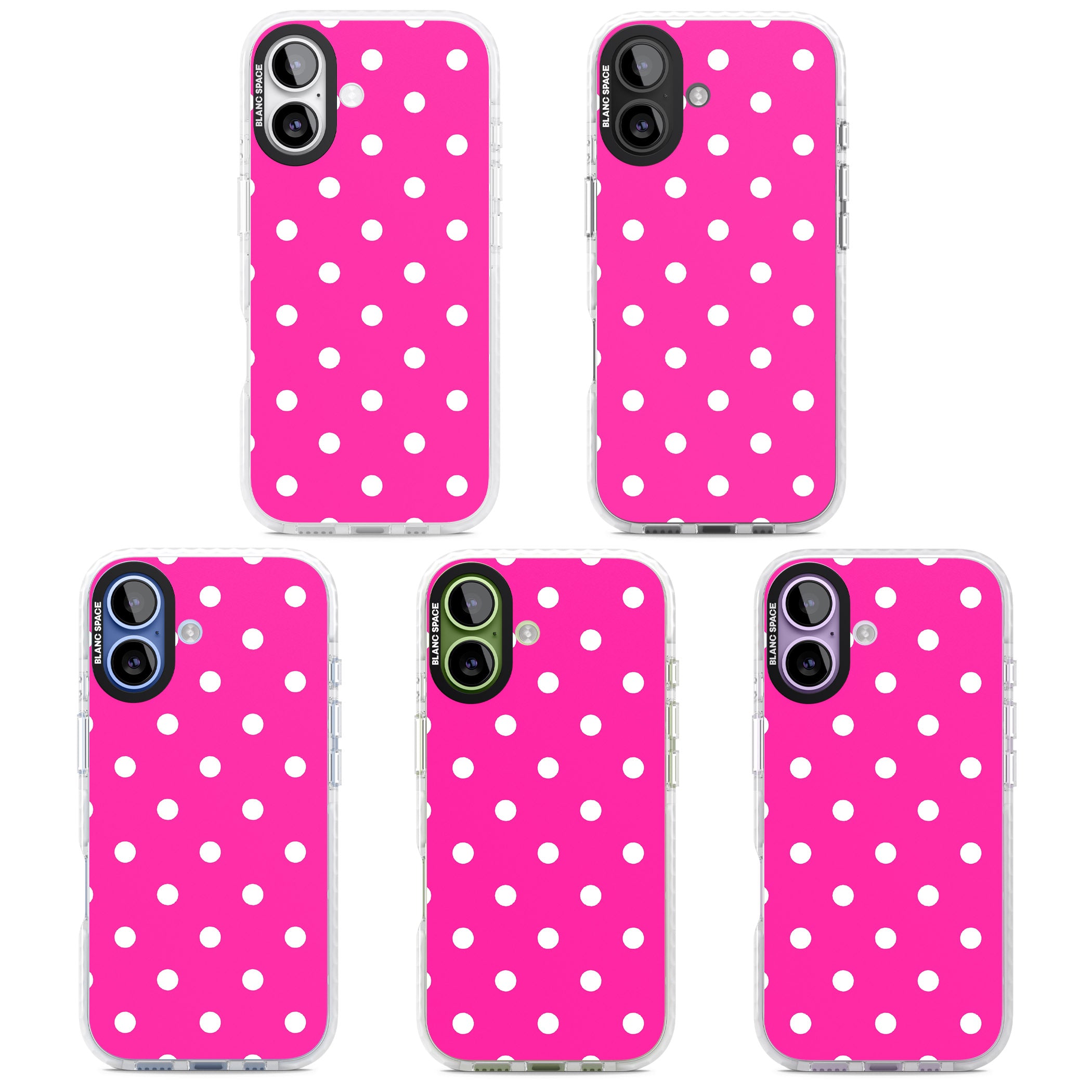 Pink Polka Dot iPhone 17 Impact Pro Clear Phone Case APT Impact Protection