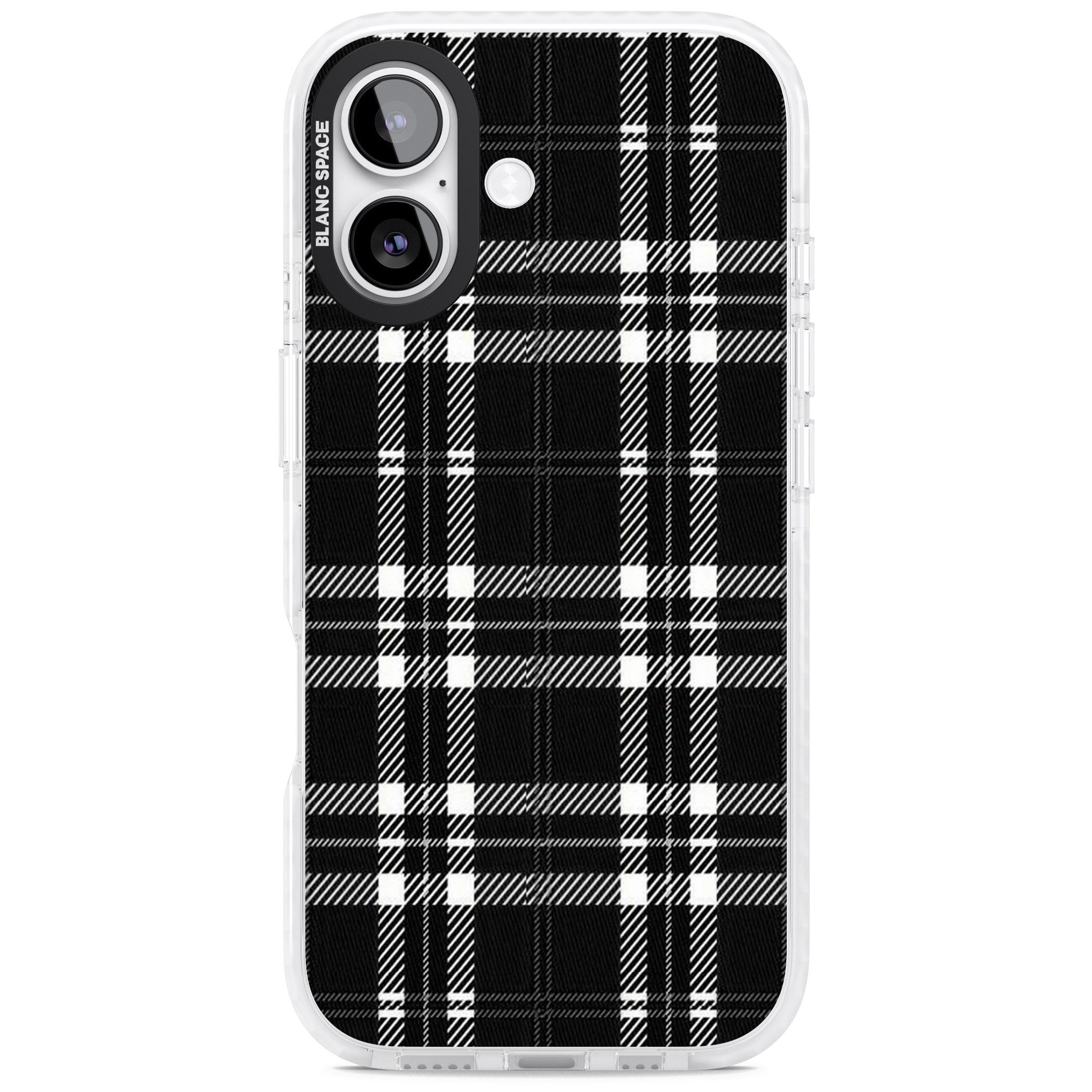 Divine Black Plaid iPhone 17 Impact Pro Clear Phone Case