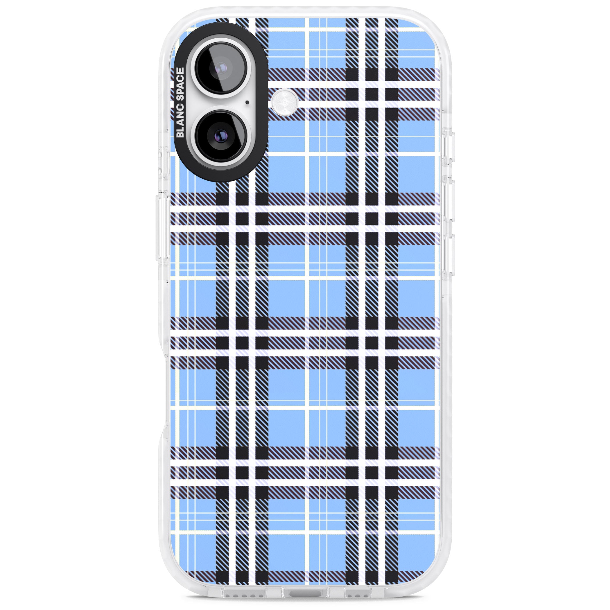 Blue Plaid iPhone 17 Impact Pro Clear Phone Case