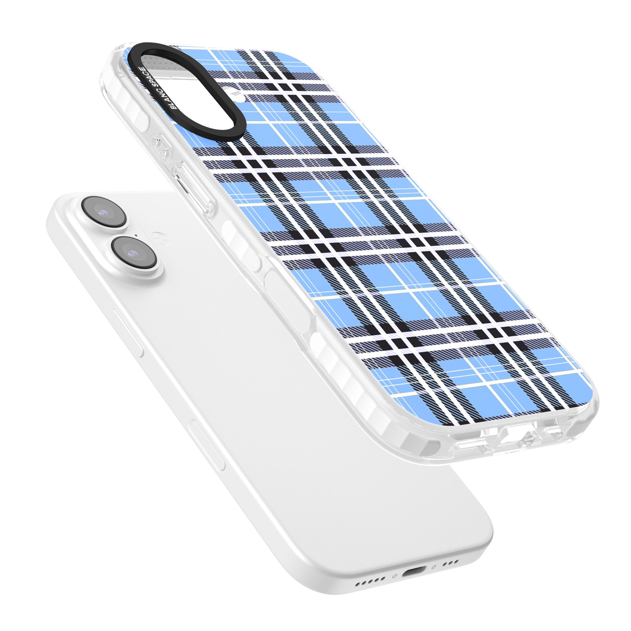 Blue Plaid iPhone 17 Impact Pro Clear Phone Case Colours