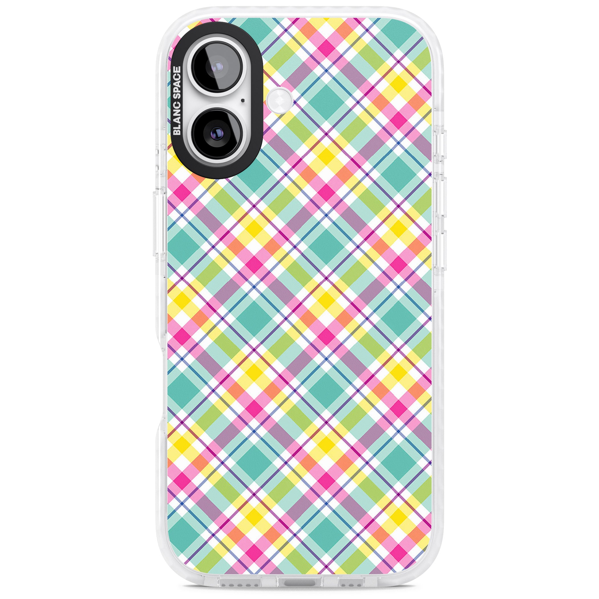 Crosshatch Plaid iPhone 17 Impact Pro Clear Phone Case