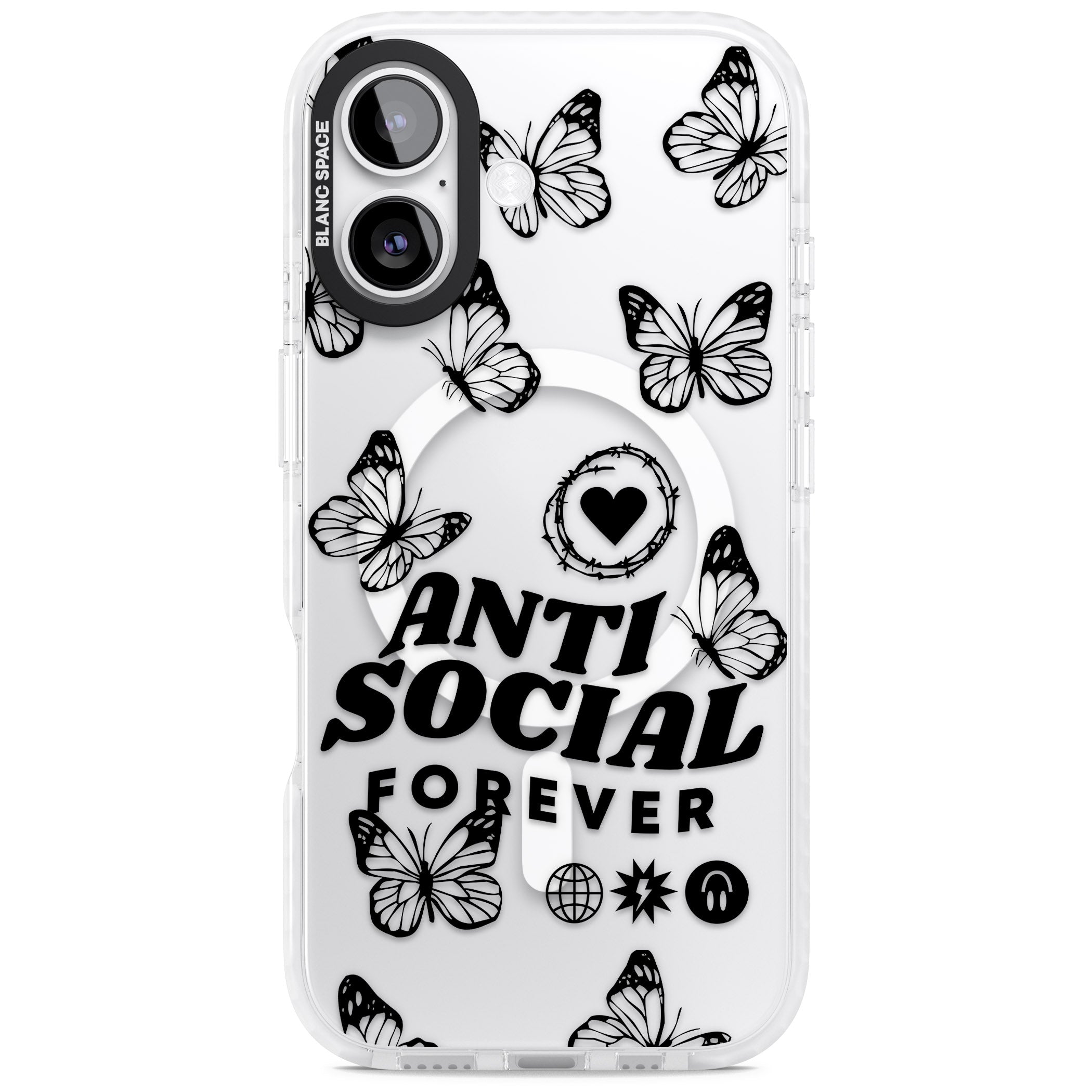 Anti Social Forever iPhone 17 Impact Pro Clear Phone Case