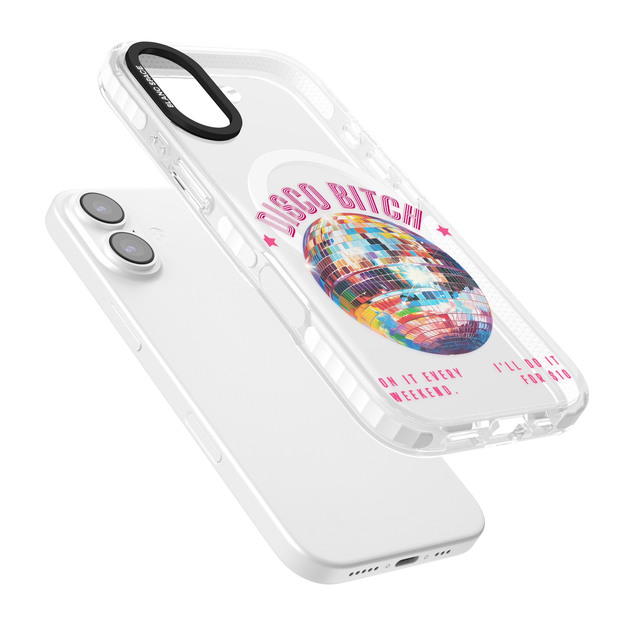 Disco B Tch iPhone 17 Impact Pro Clear Phone Case Colours