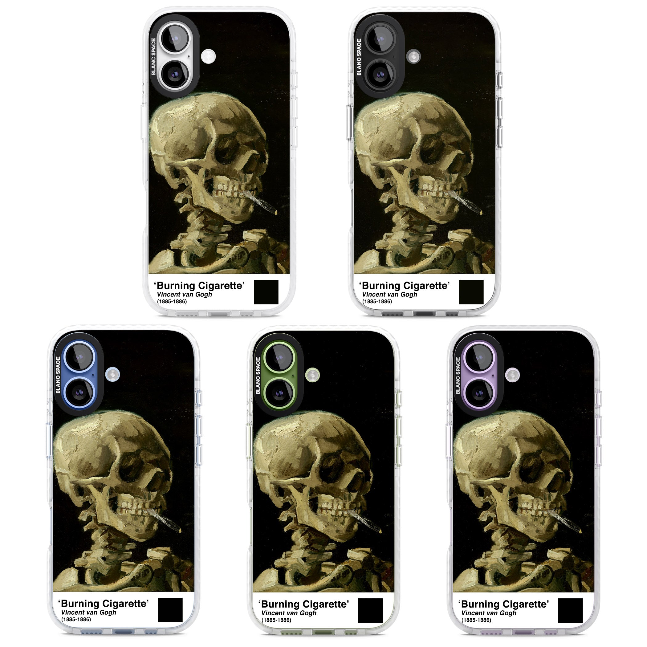 Skull Of A Skeleton With Burning Cigarette iPhone 17 Impact Pro Clear Phone Case APT Impact Protection