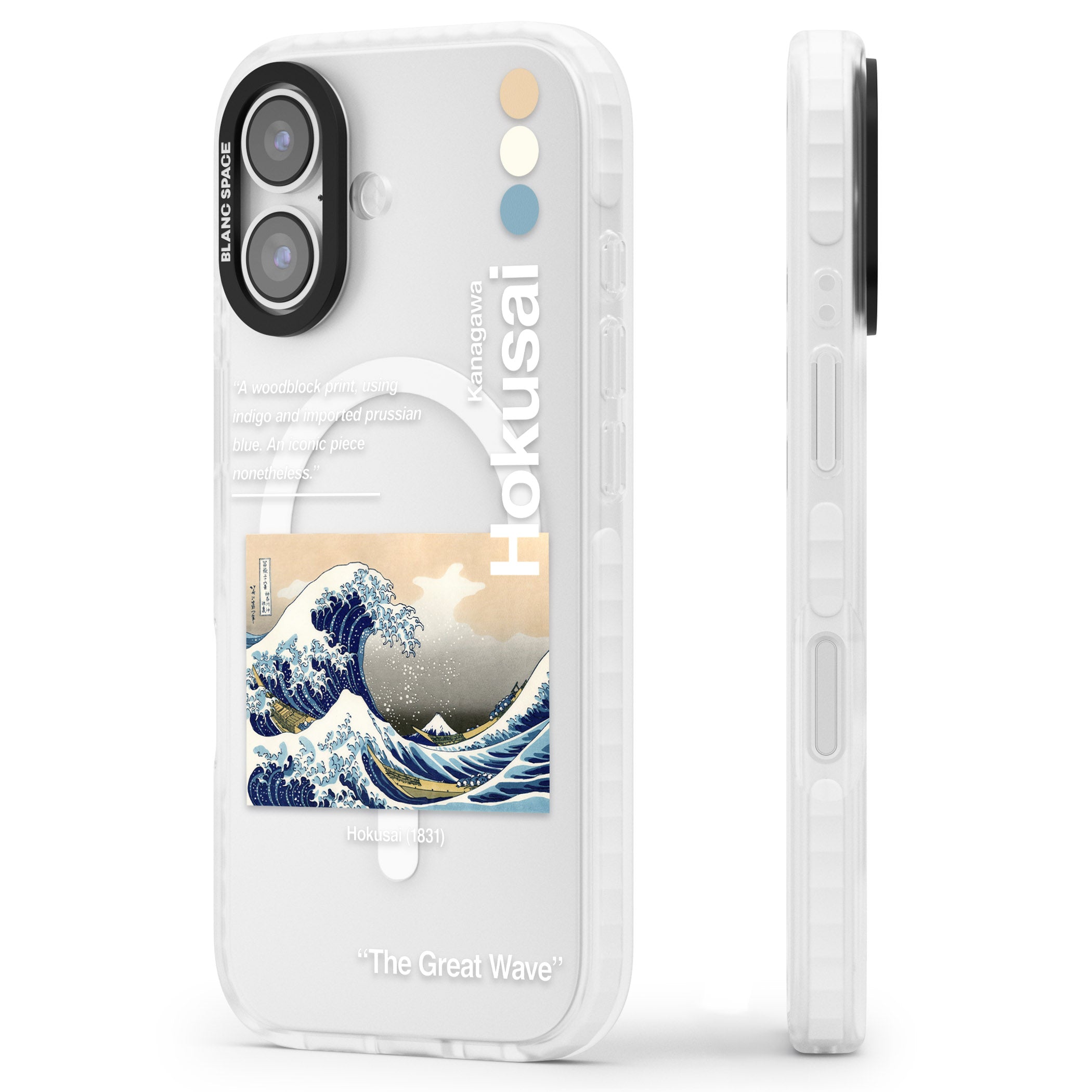 The Great Wave iPhone 17 Impact Pro Clear Phone Case Side Profile