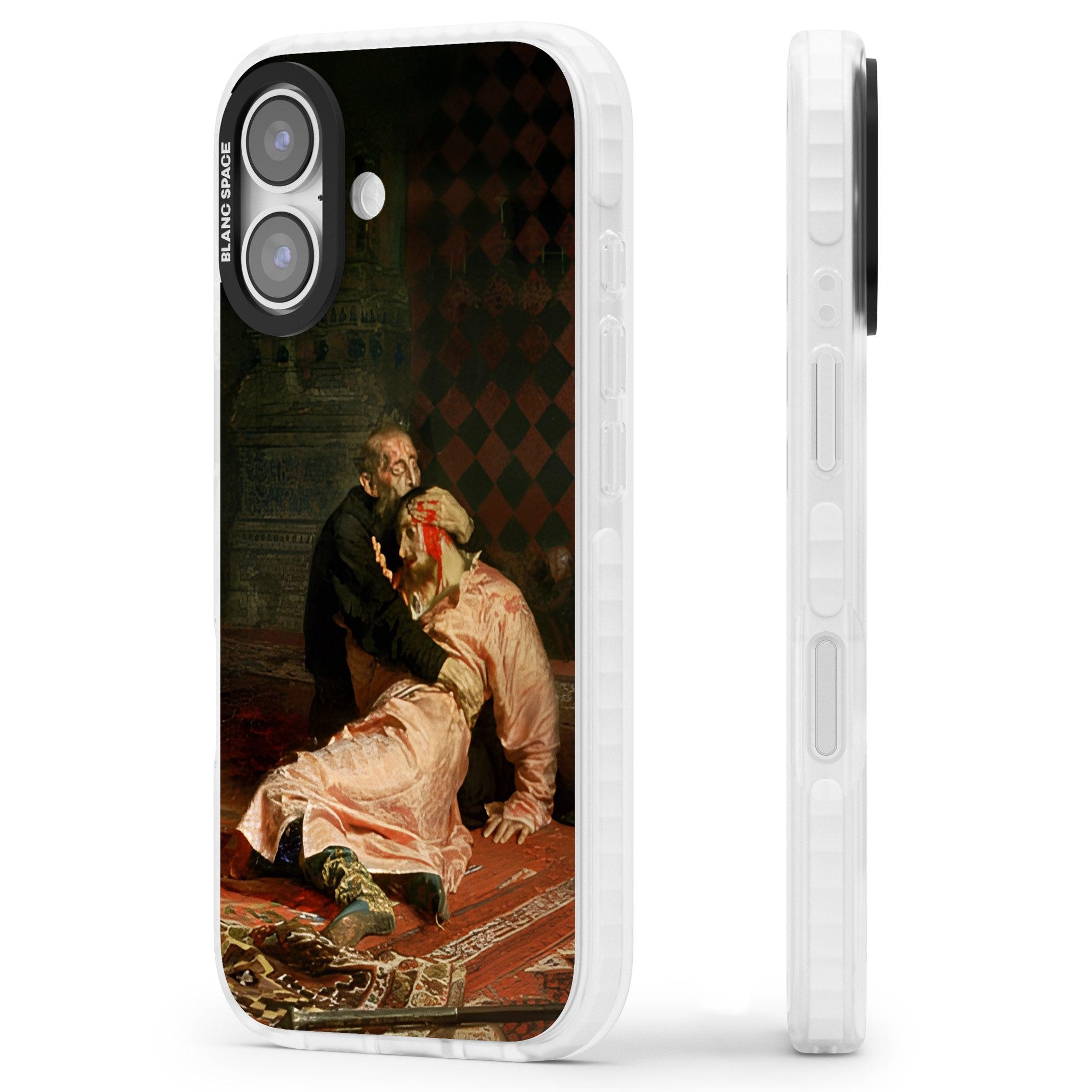 Ivan The Terrible & His Son iPhone 17 Impact Pro Clear Phone Case Side Profile
