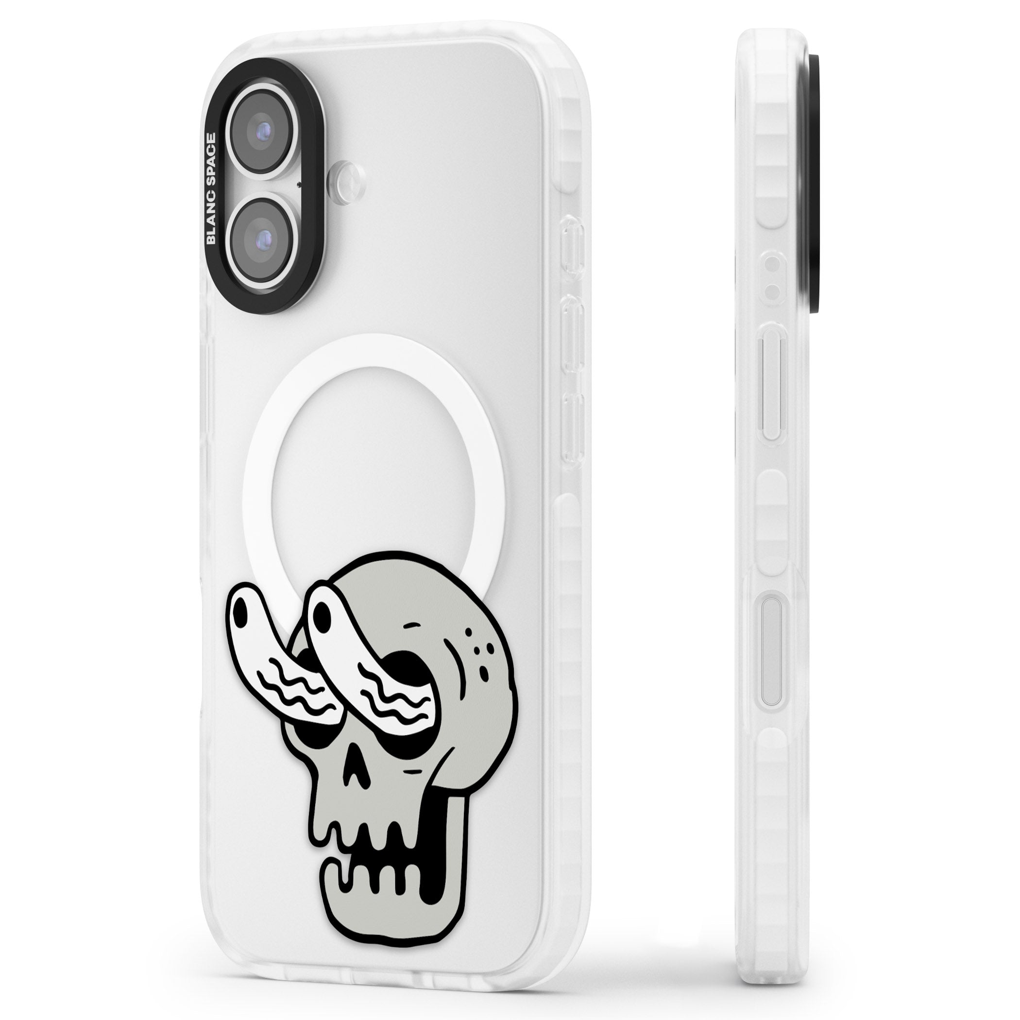 Skull Eyes iPhone 17 Impact Pro Clear Phone Case Side Profile