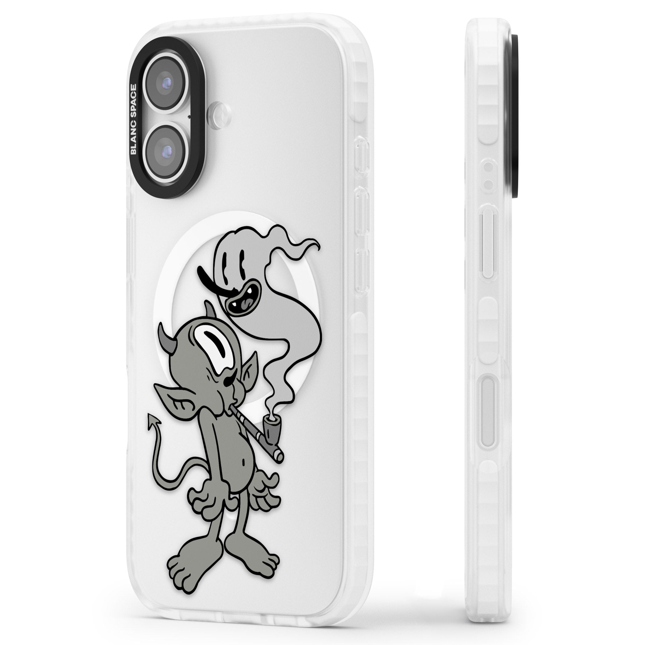 Pipe Goblin iPhone 17 Impact Pro Clear Phone Case Side Profile