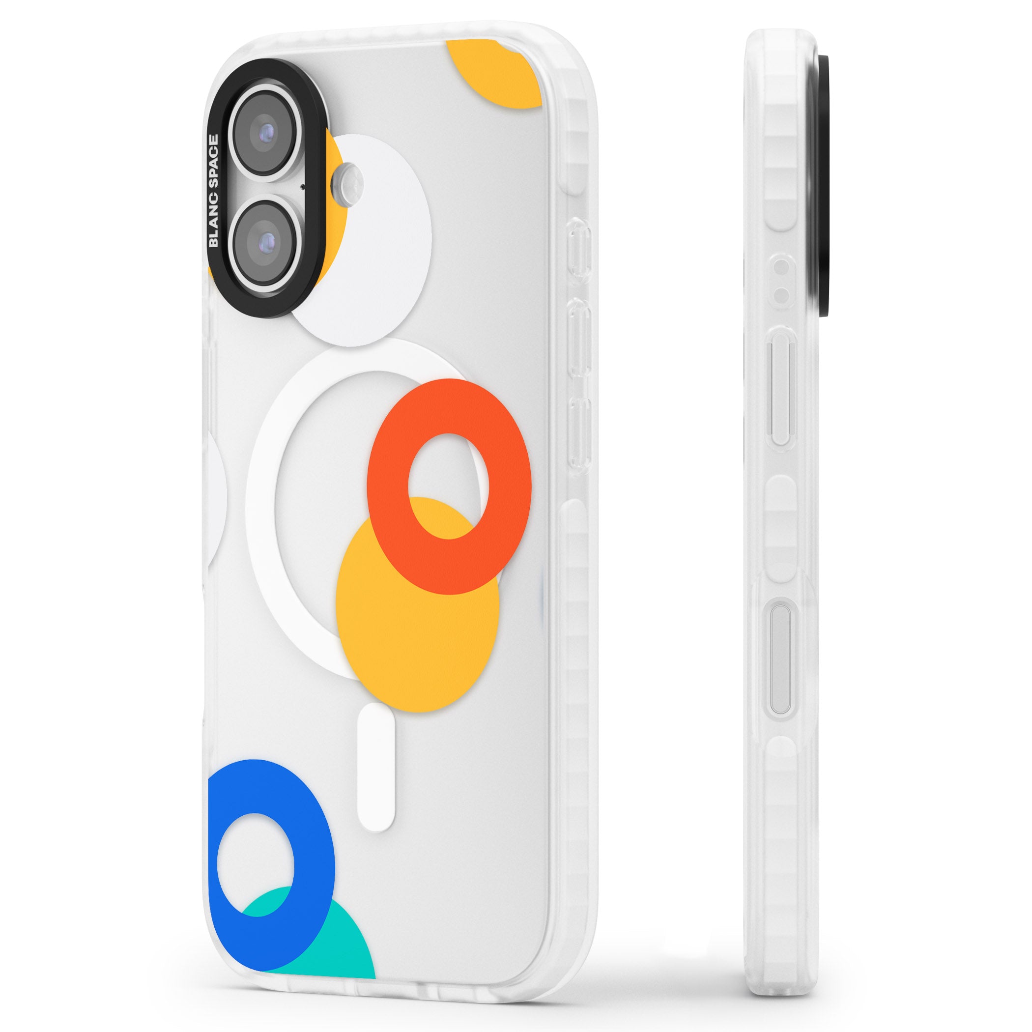 Abstract Mixed Circles iPhone 17 Impact Pro Clear Phone Case Side Profile