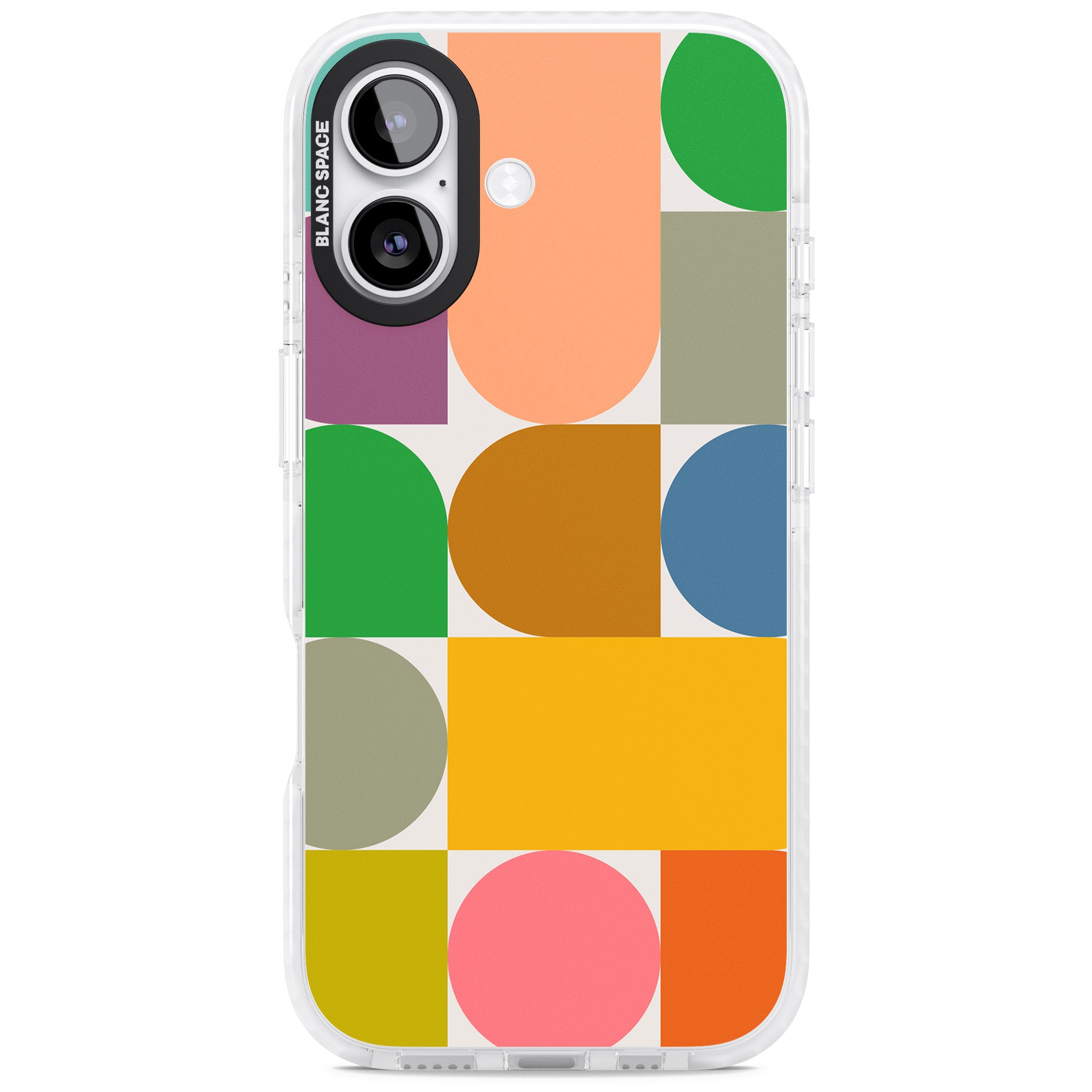 Retro Colorful Shapes iPhone 17 Impact Pro Clear Phone Case