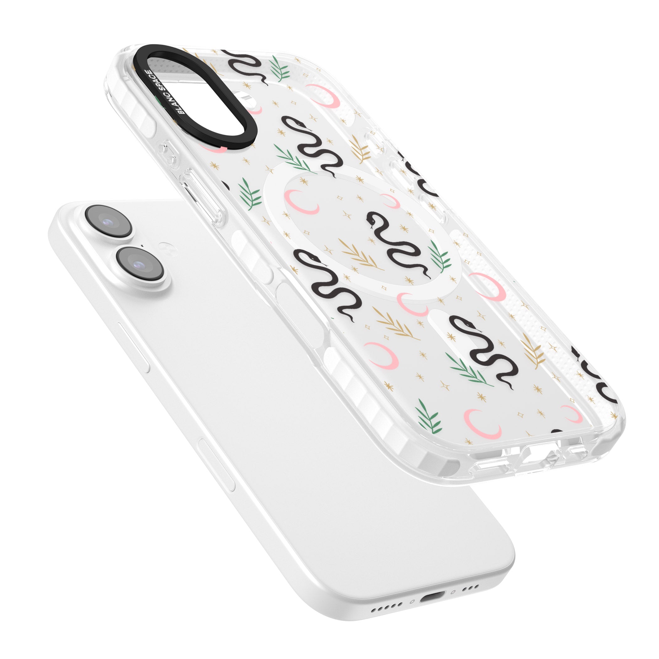 Snake & Moon Pattern iPhone 17 Impact Pro Clear Phone Case Colours