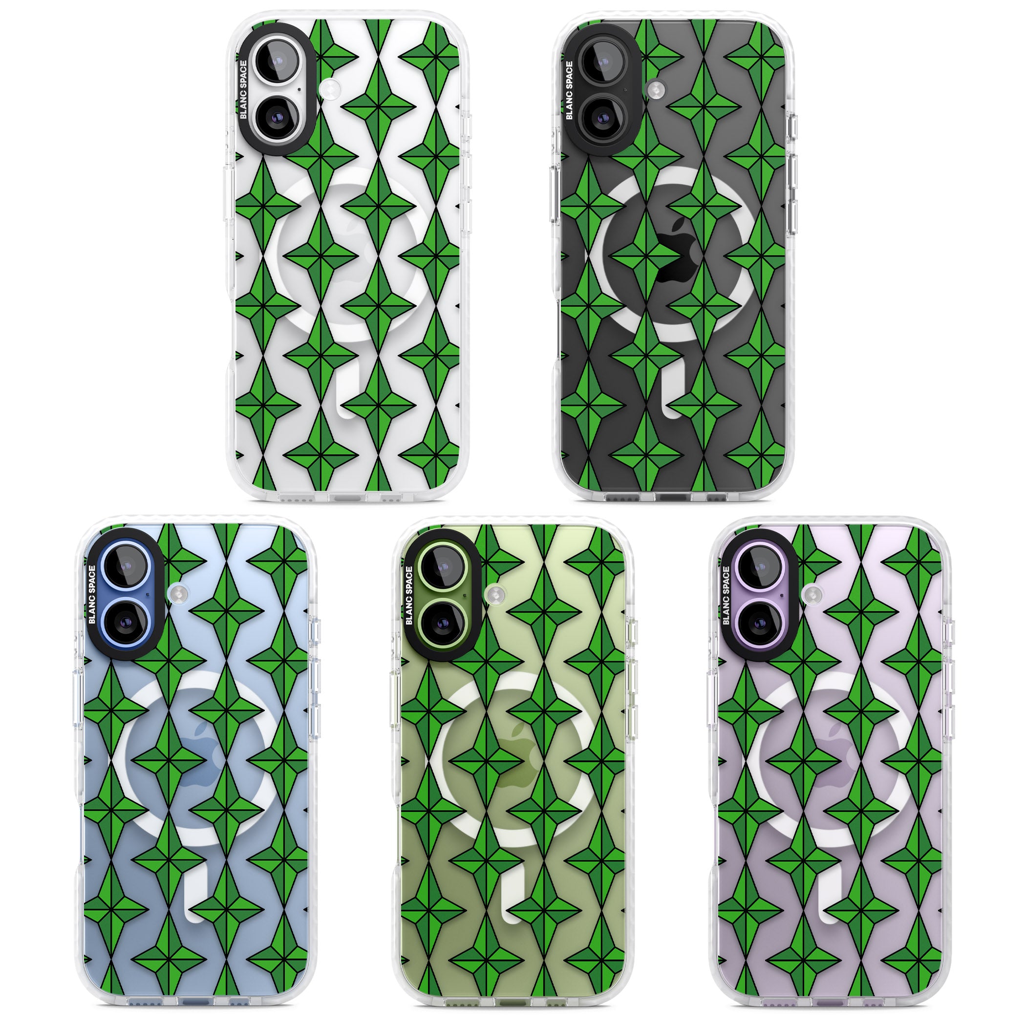 Emerald Stars Pattern (Clear) iPhone 17 Impact Pro Clear Phone Case APT Impact Protection