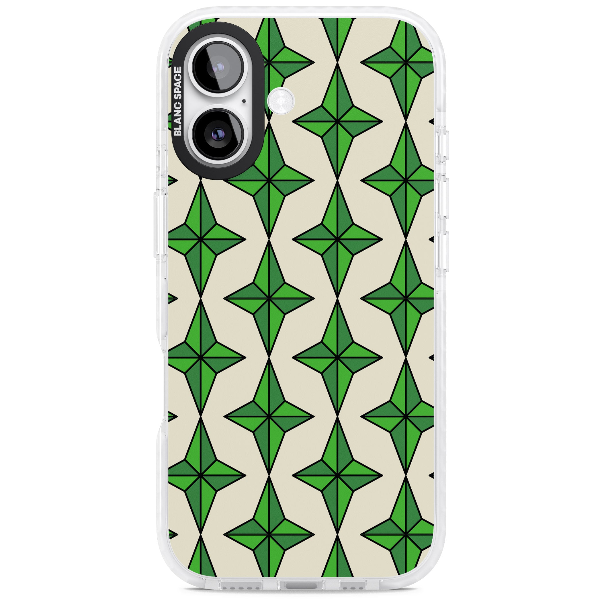 Emerald Stars Pattern iPhone 17 Impact Pro Clear Phone Case
