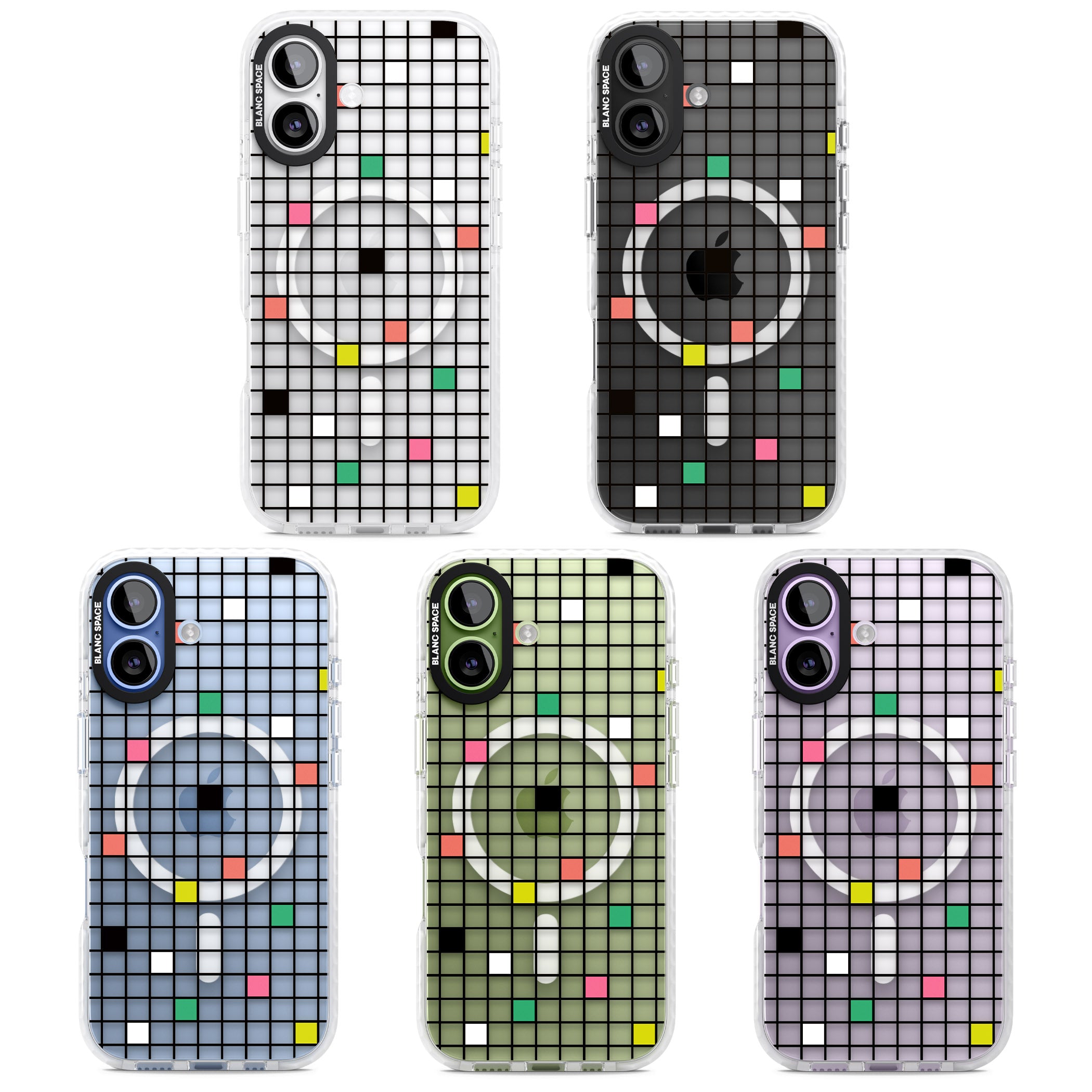Vibrant Clear Geometric Grid iPhone 17 Impact Pro Clear Phone Case APT Impact Protection