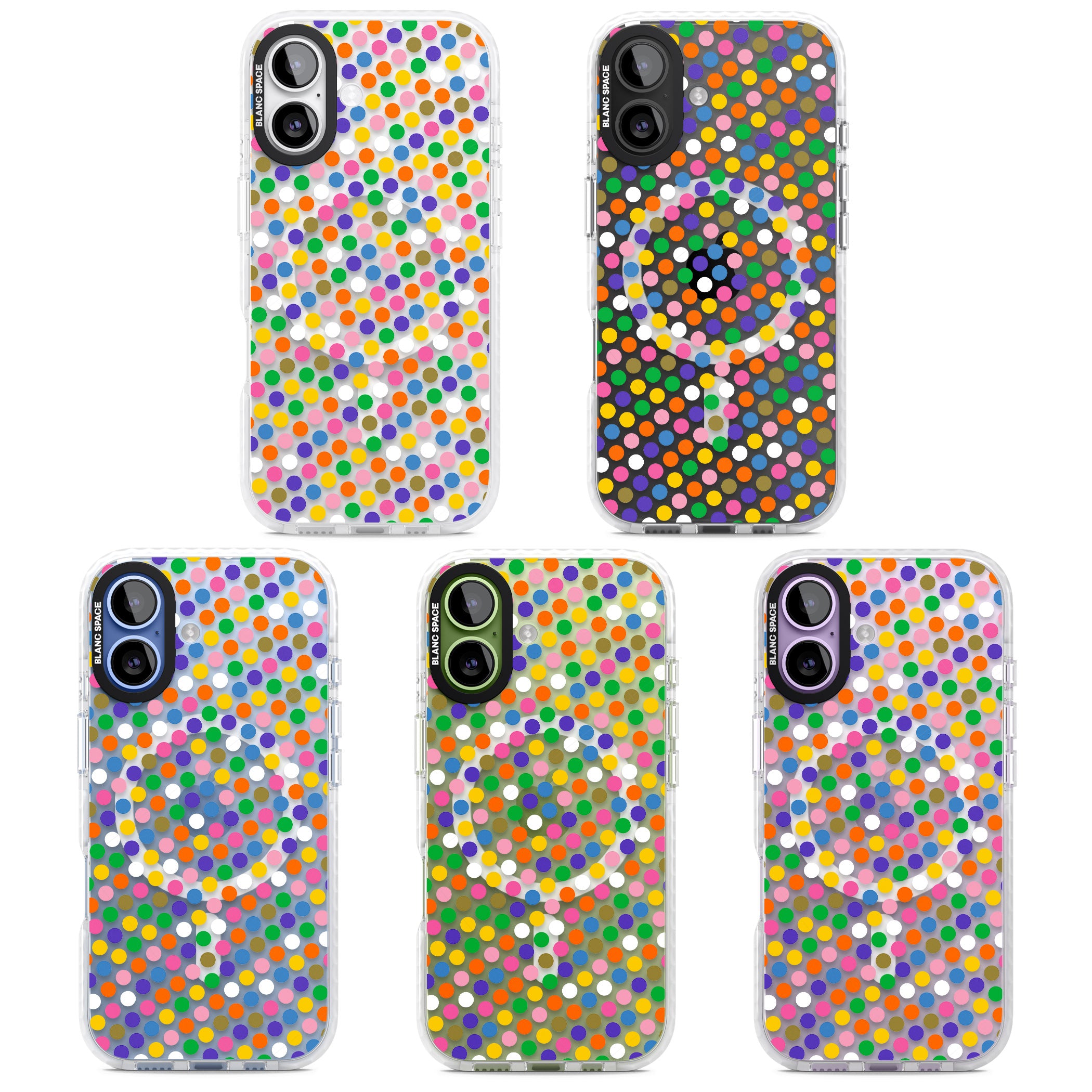 Multicolour Polka Dot Fiesta iPhone 17 Impact Pro Clear Phone Case APT Impact Protection