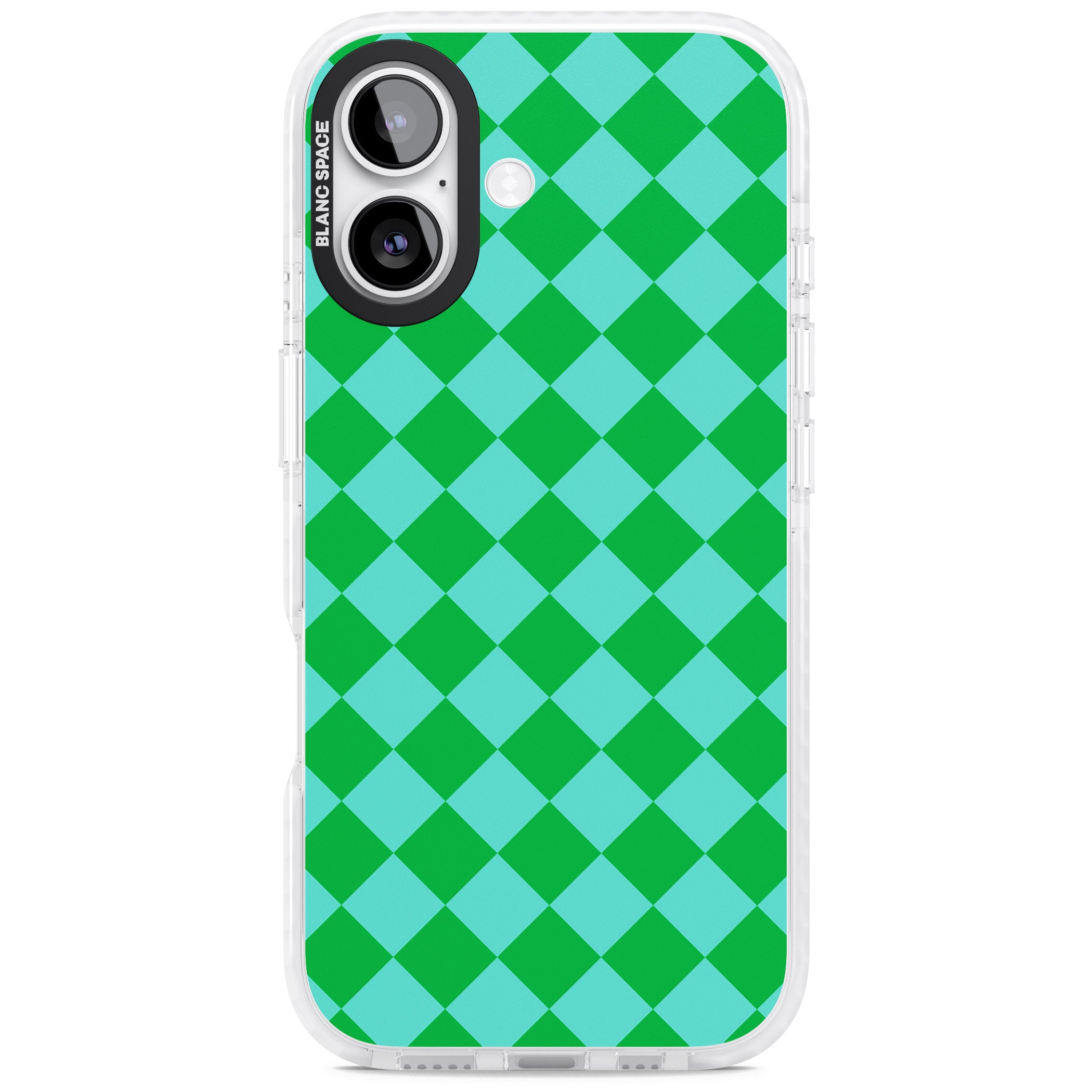 Retro Green Diamond Plaid iPhone 17 Impact Pro Clear Phone Case