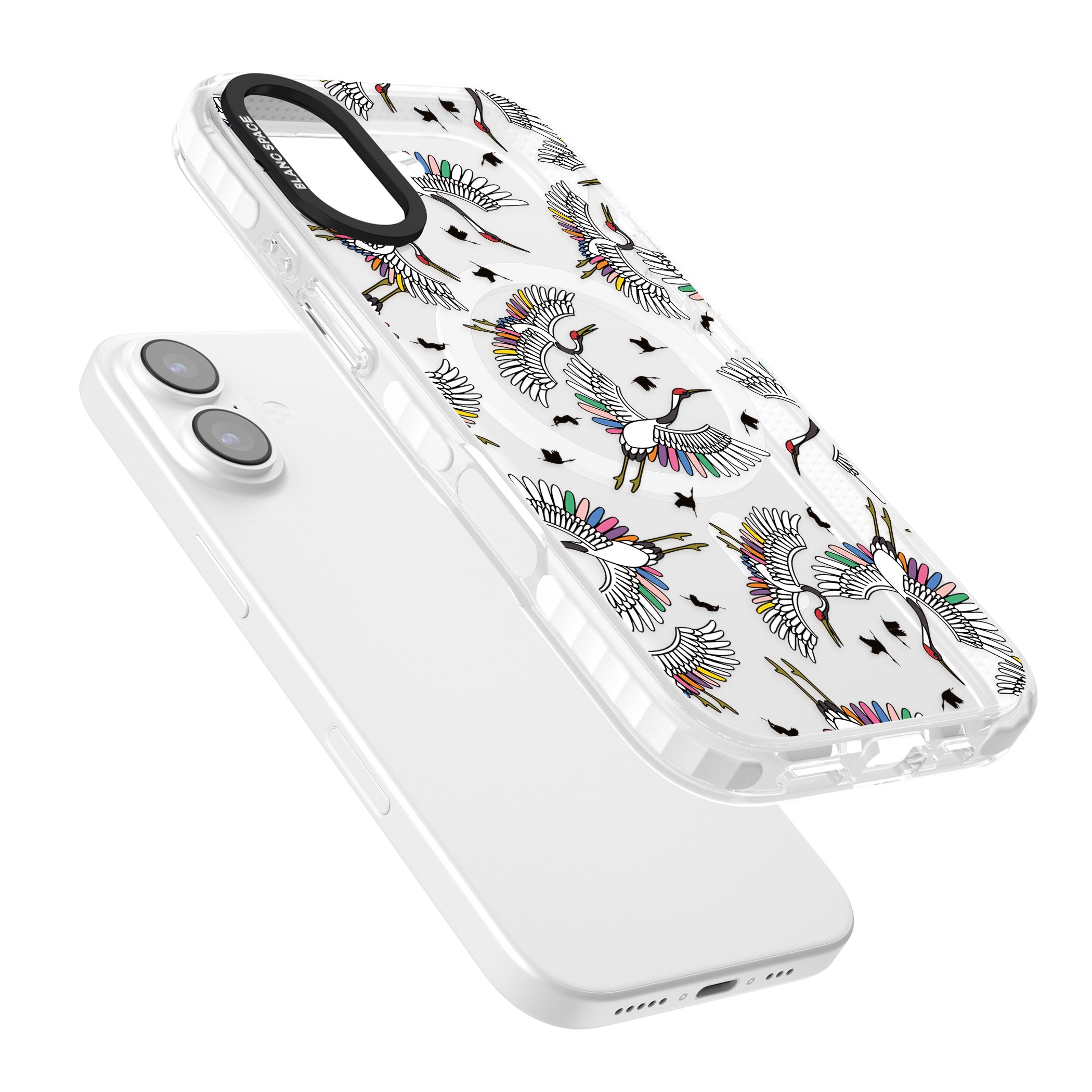 Colourful Crane Pattern iPhone 17 Impact Pro Clear Phone Case Colours