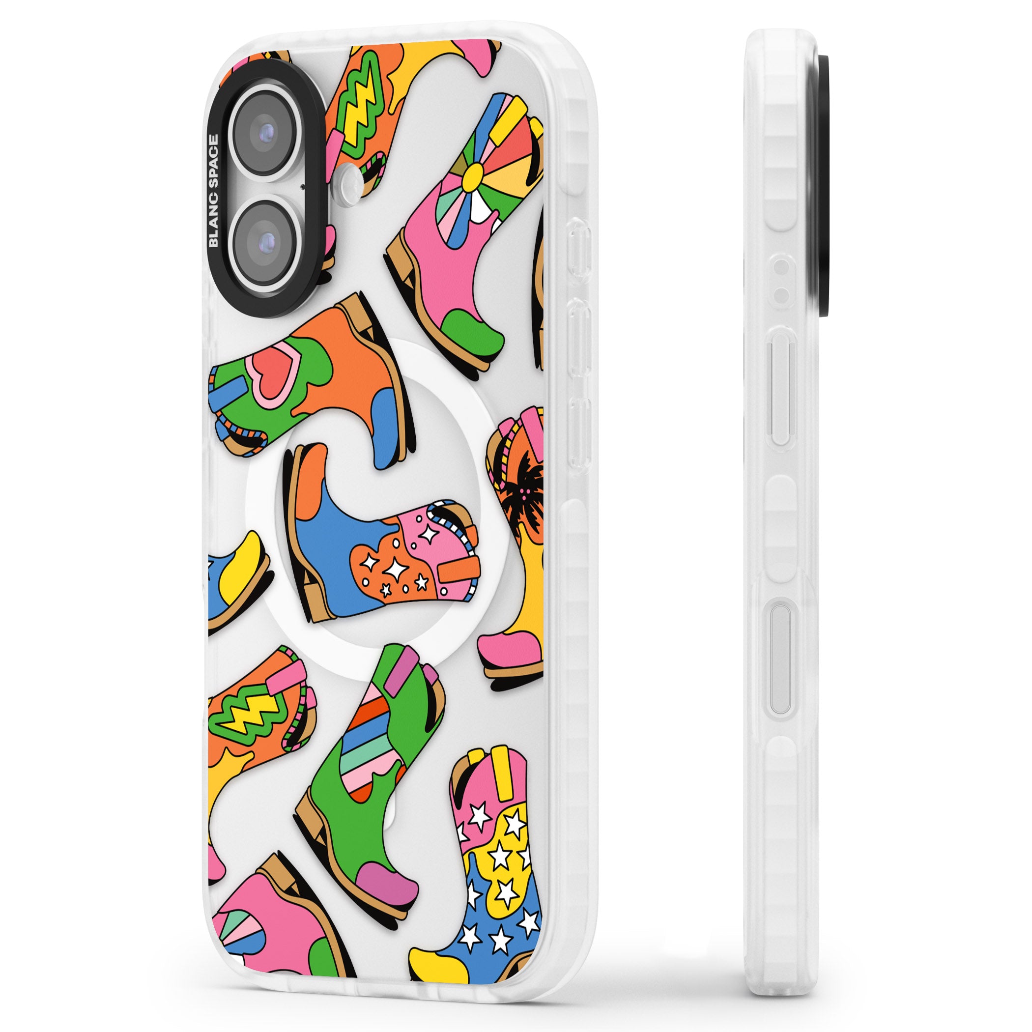 Starburst Boots iPhone 17 Impact Pro Clear Phone Case Side Profile