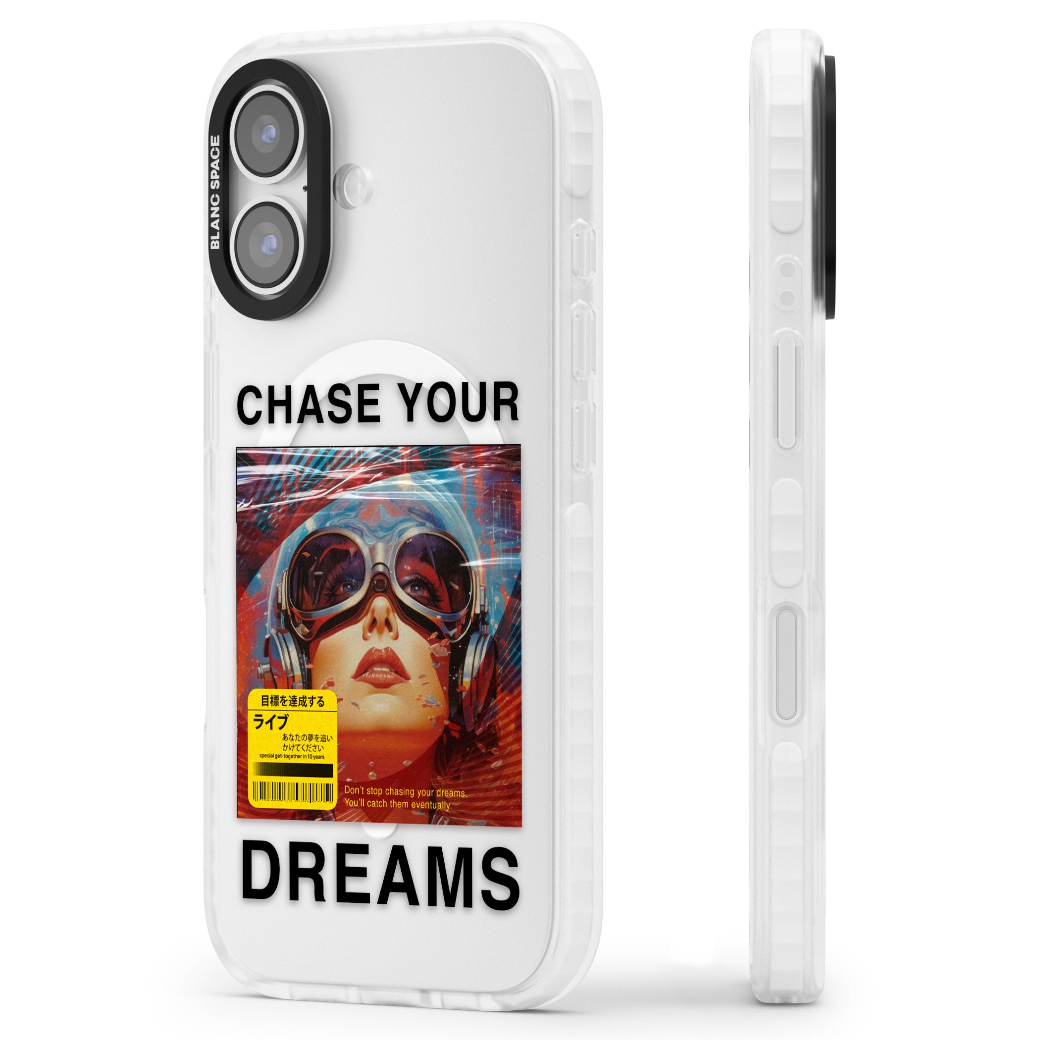Chase Your Dreams iPhone 17 Impact Pro Clear Phone Case Side Profile