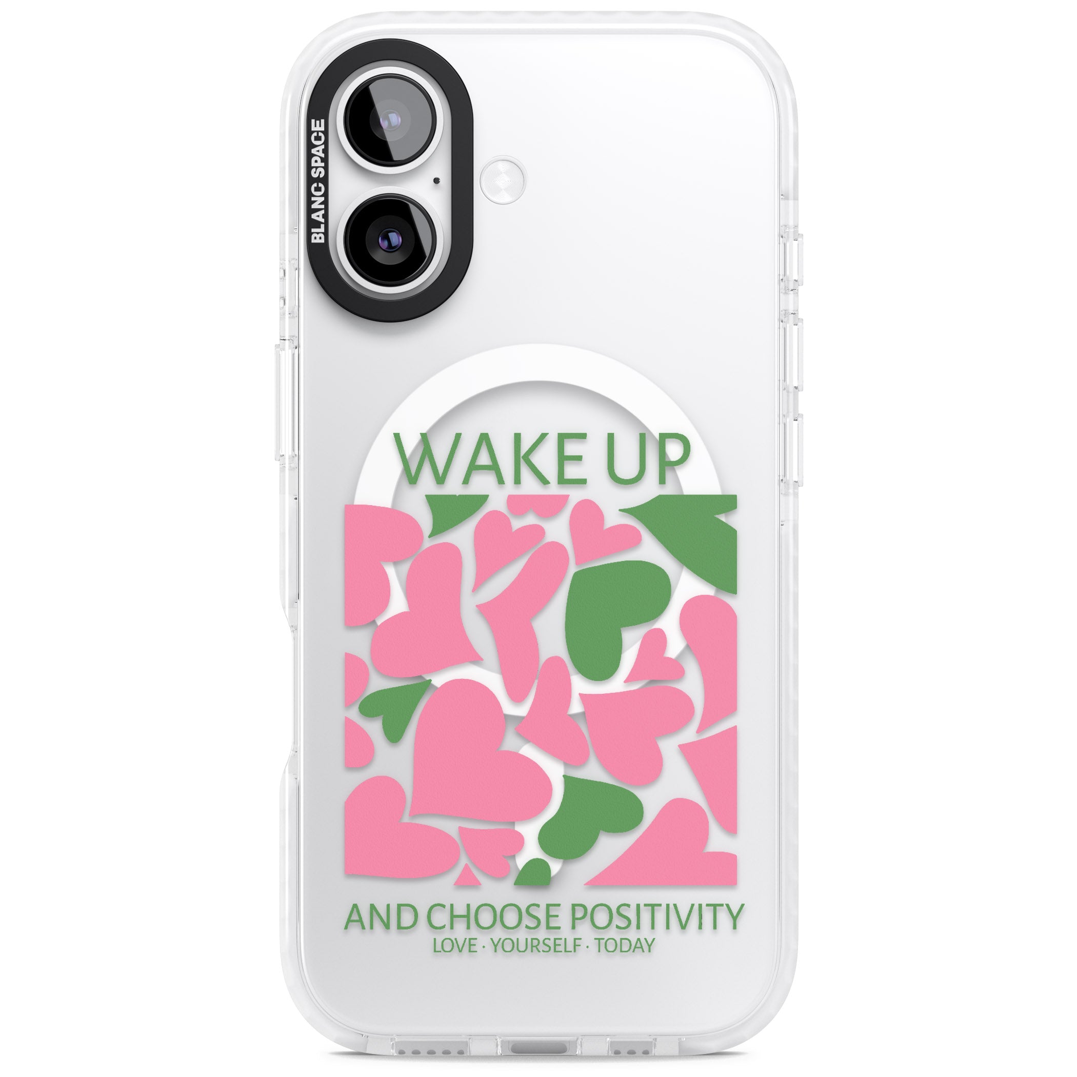 Wake Up And Choose Positivity iPhone 17 Impact Pro Clear Phone Case