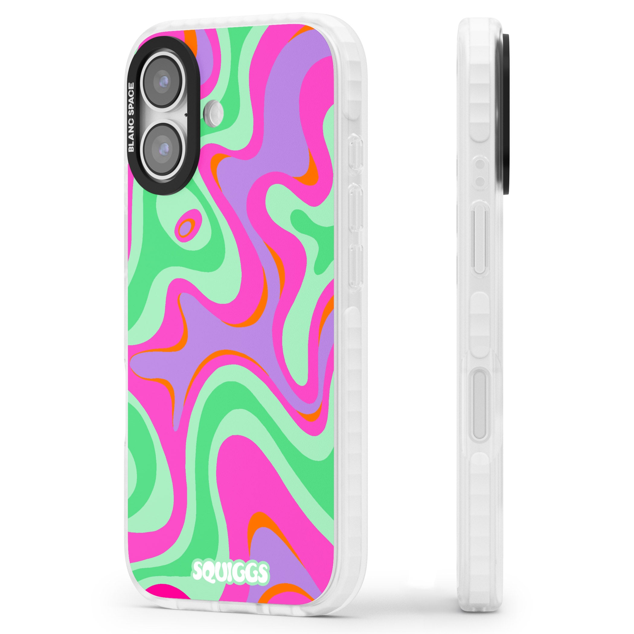 Pink Lava iPhone 17 Impact Pro Clear Phone Case Side Profile