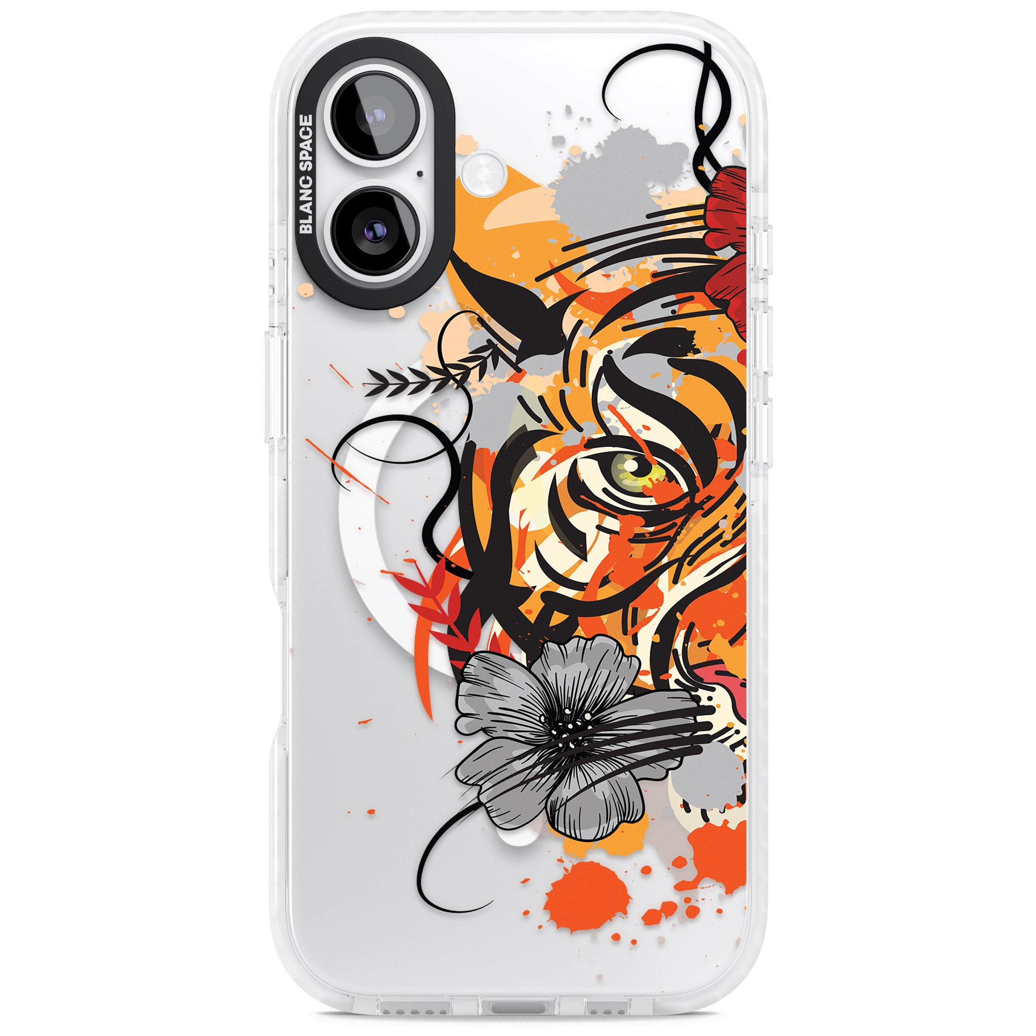 Sugar Skull Tiger iPhone 17 Impact Pro Clear Phone Case