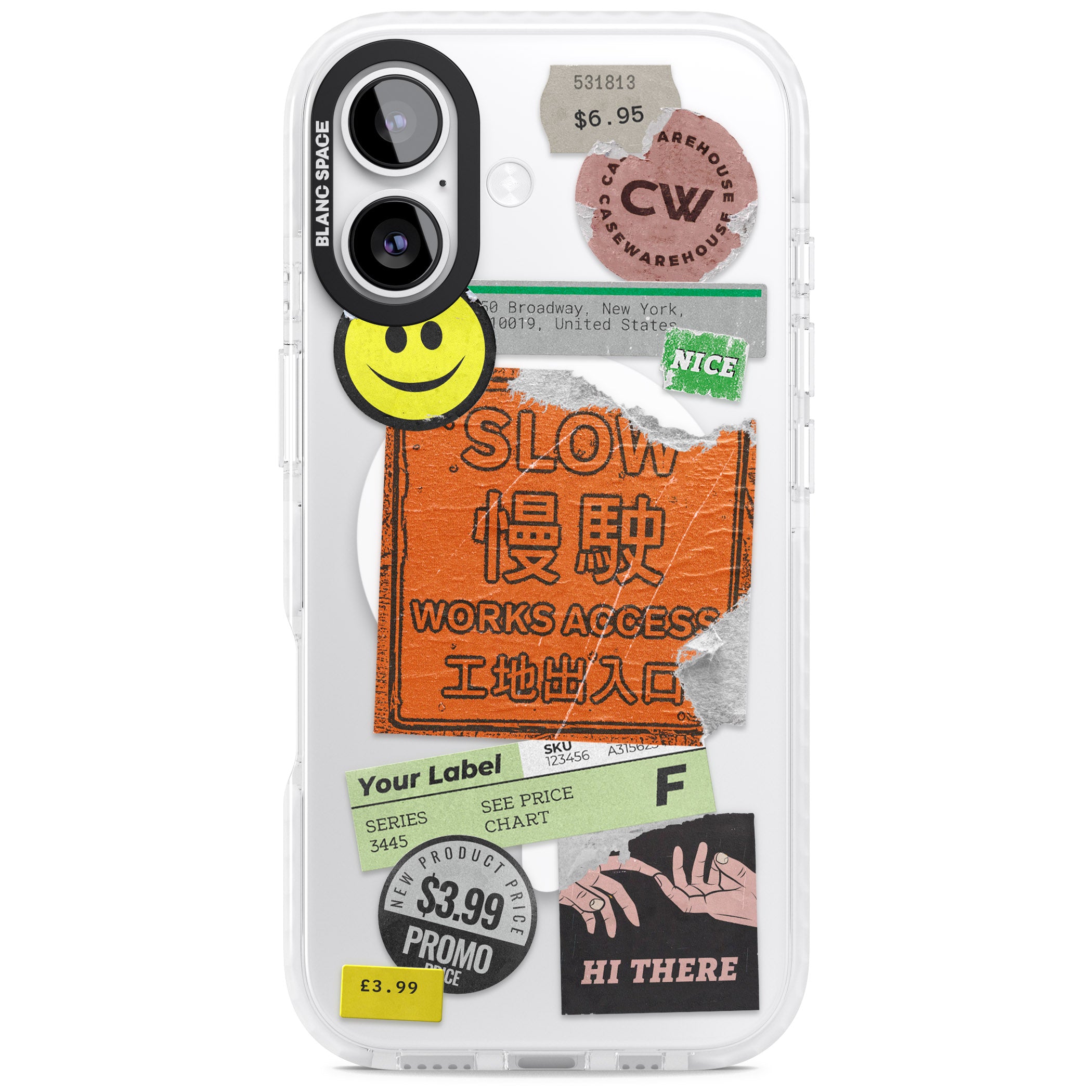 Kanji Signs Sticker Mix iPhone 17 Impact Pro Clear Phone Case