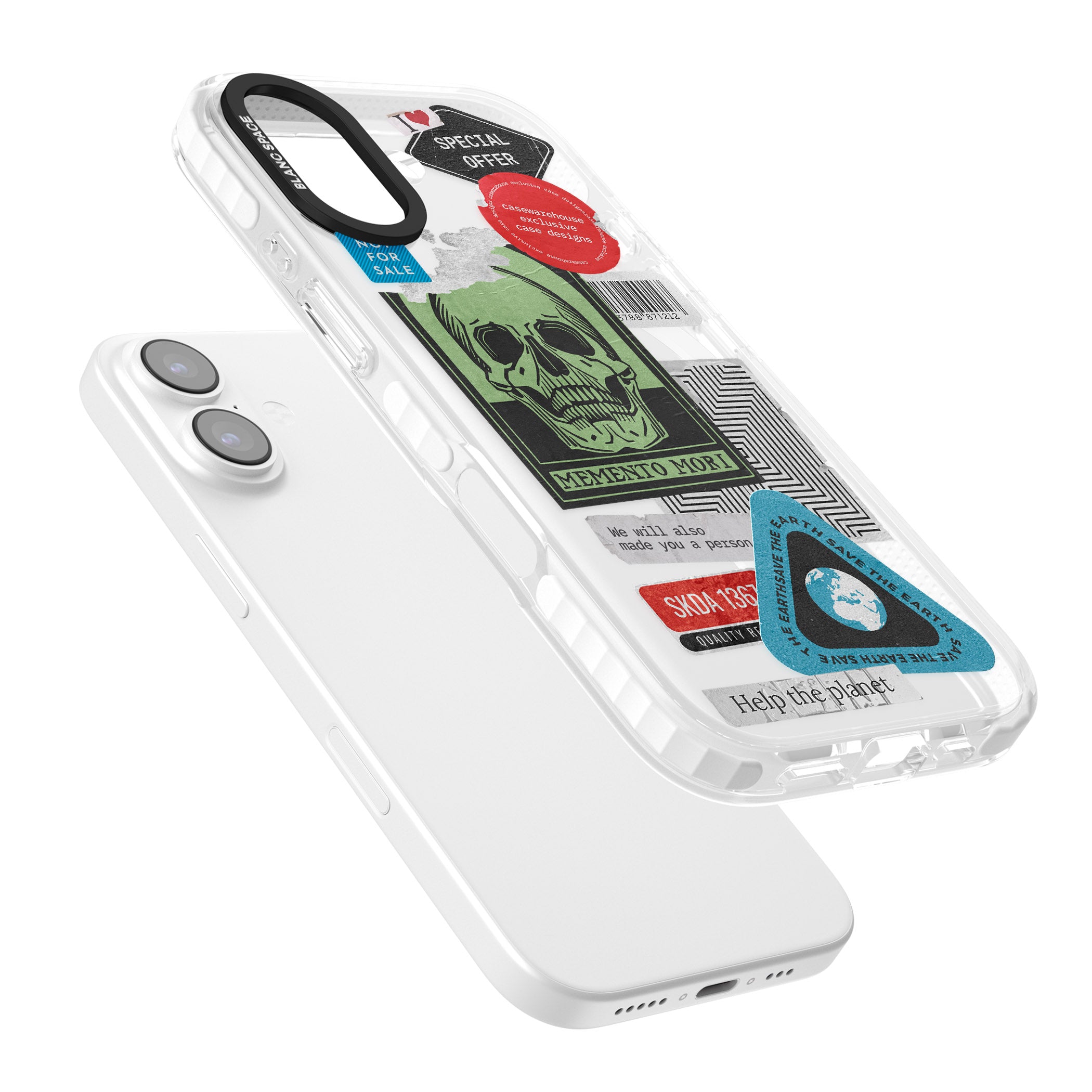 Skull Sticker Mix iPhone 17 Impact Pro Clear Phone Case Colours